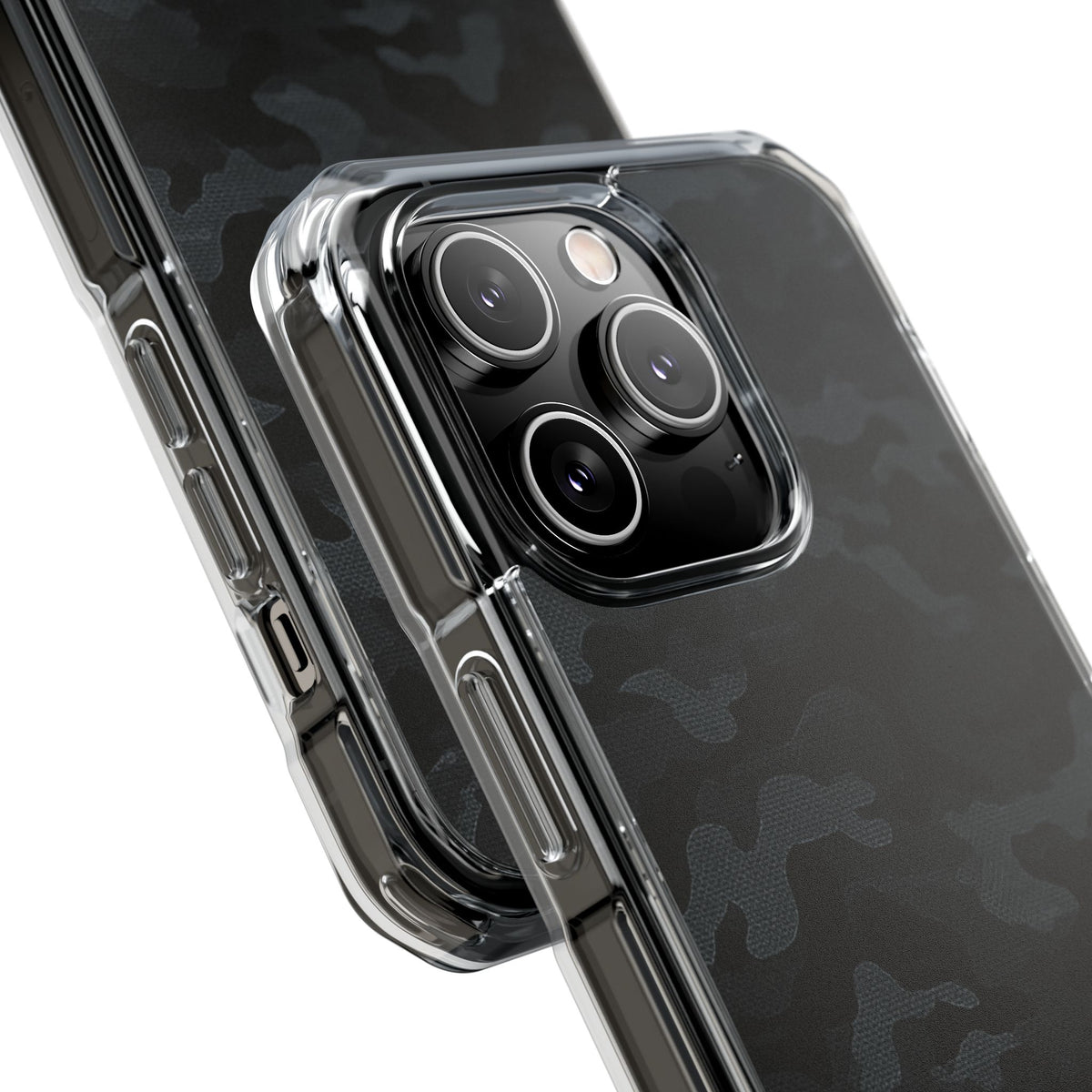 Blackout Urban Camo · Clear Impact Magnetic Phone Case for iPhone · Black