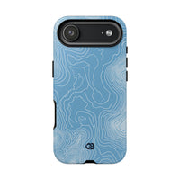 Blue Tough Phone Case for iPhone - Glacial Ridge Topo