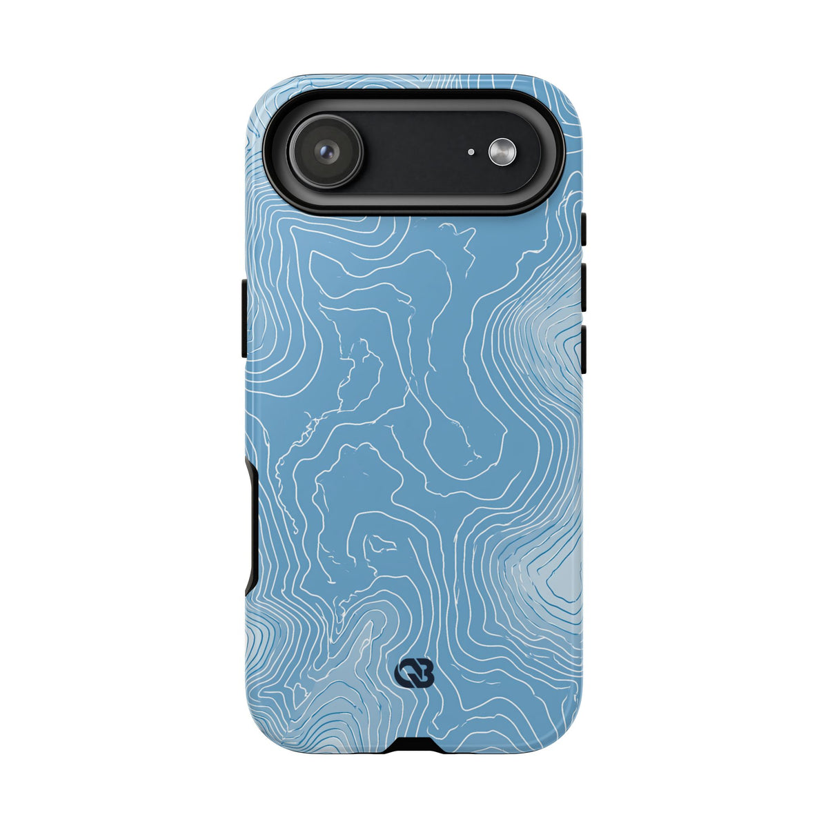 Blue Tough Phone Case for iPhone - Glacial Ridge Topo