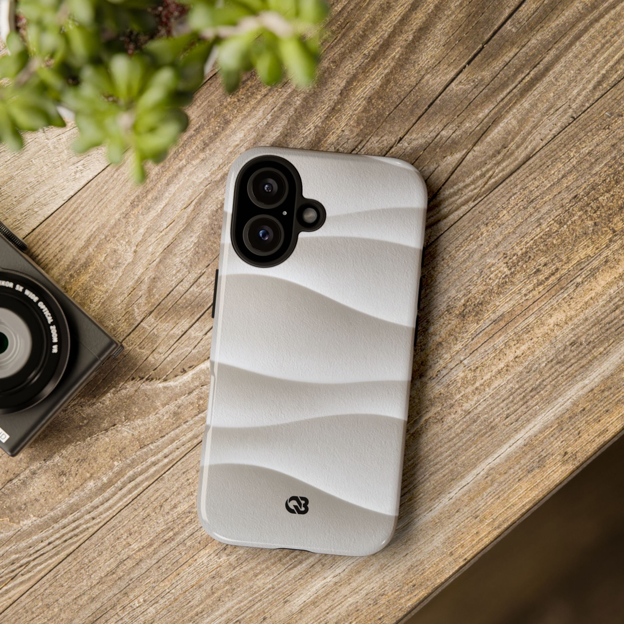 White Tough Phone Case for iPhone - Arctic Flow Ridges