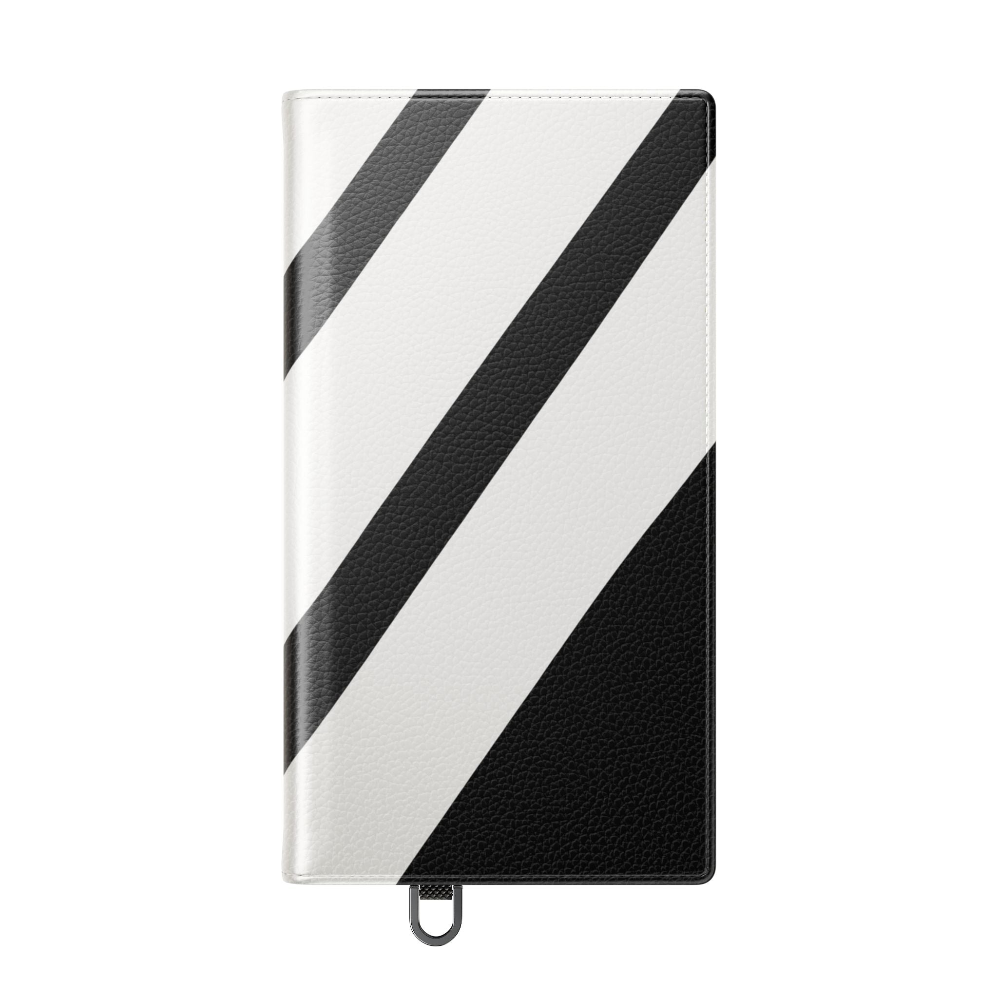 Diagonal Stripes BlackWhite - Samsung S24 Ultra Case - Wallet