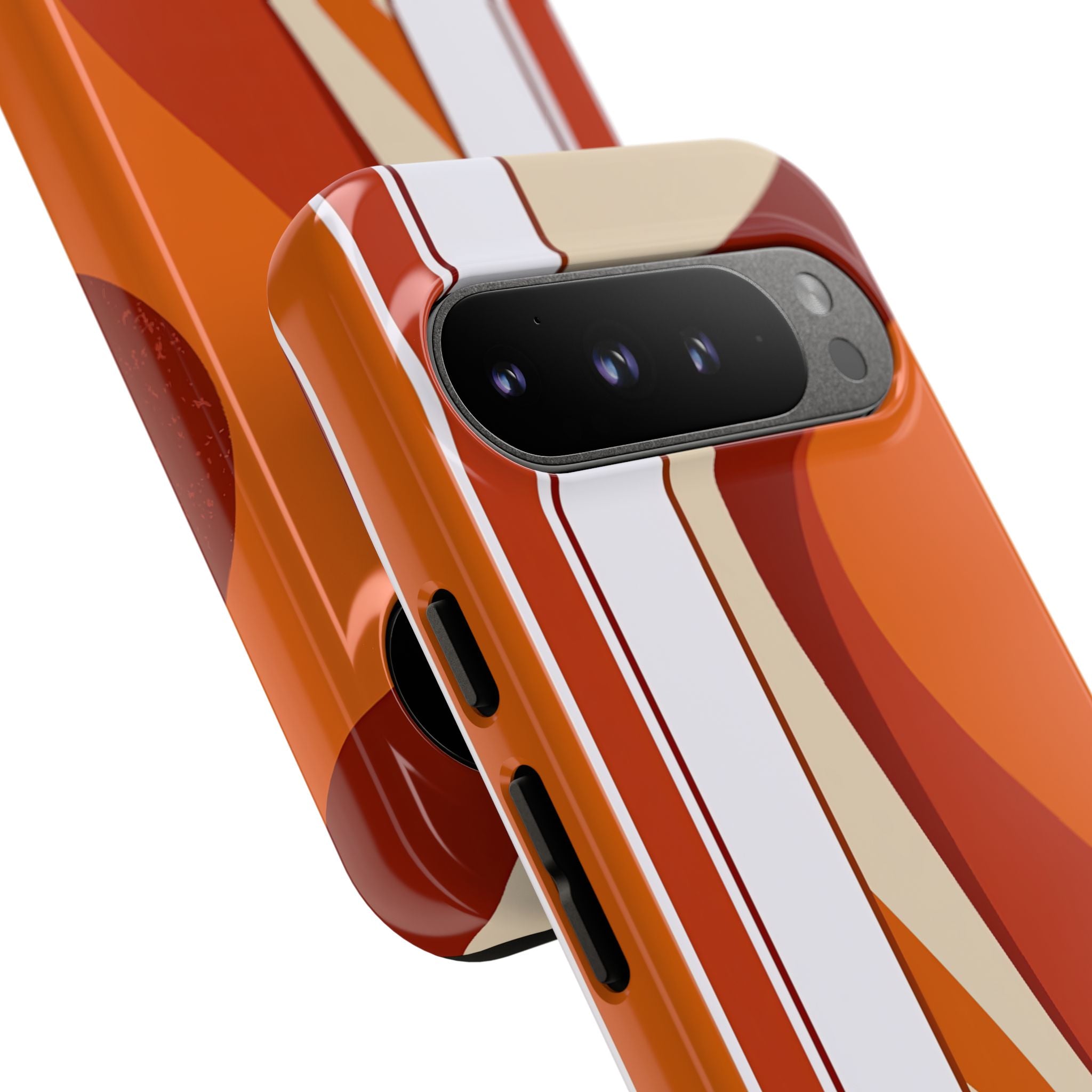 Orange Tough Phone Case for Google Pixel - Terracotta Metro Line