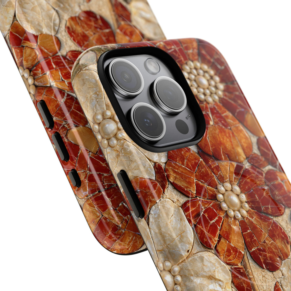 Carnelian Pearl Bloom · Tough 2.0 Magnetic Phone Case for iPhone · Orange