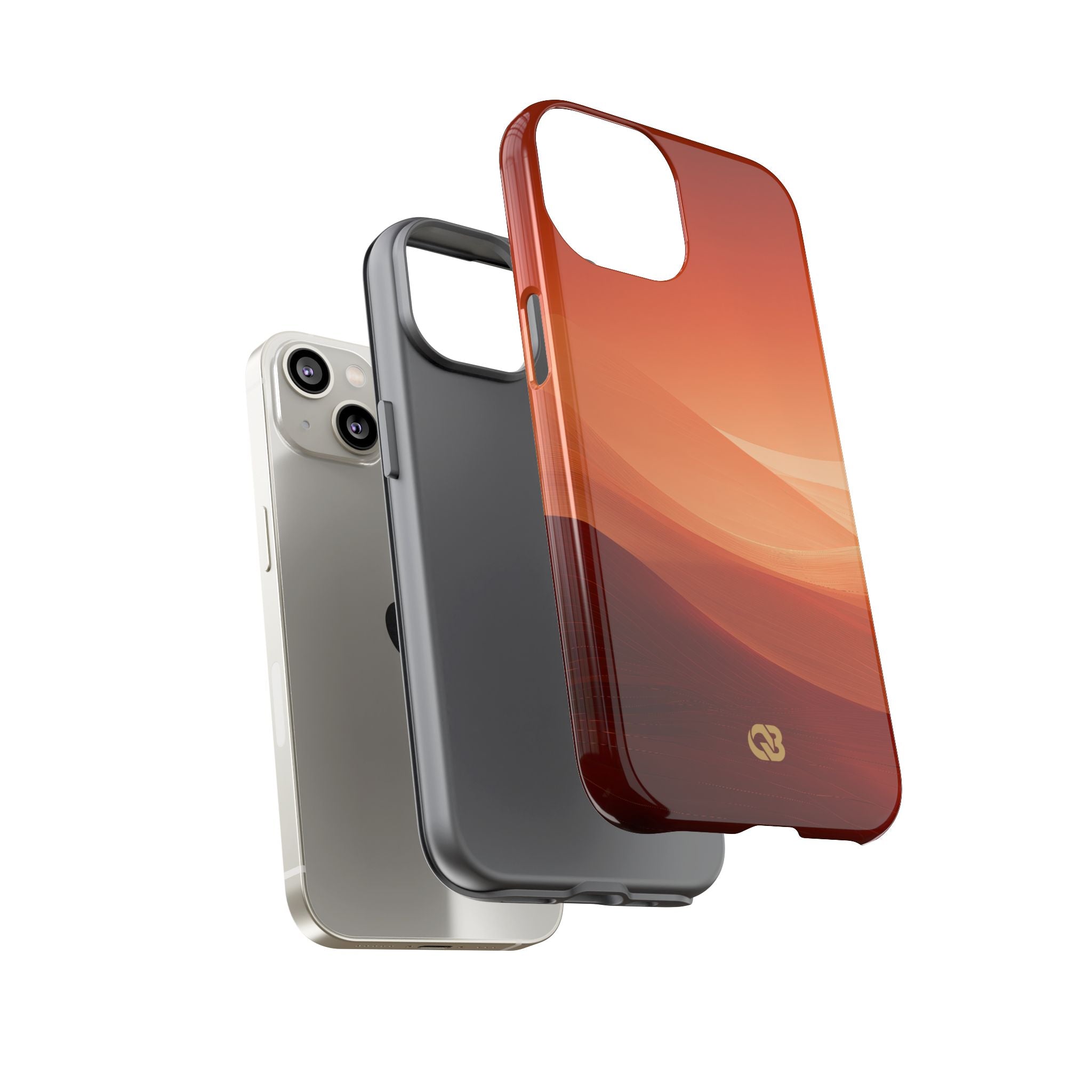 Orange Tough Phone Case for iPhone - Crimson Dune Gradient
