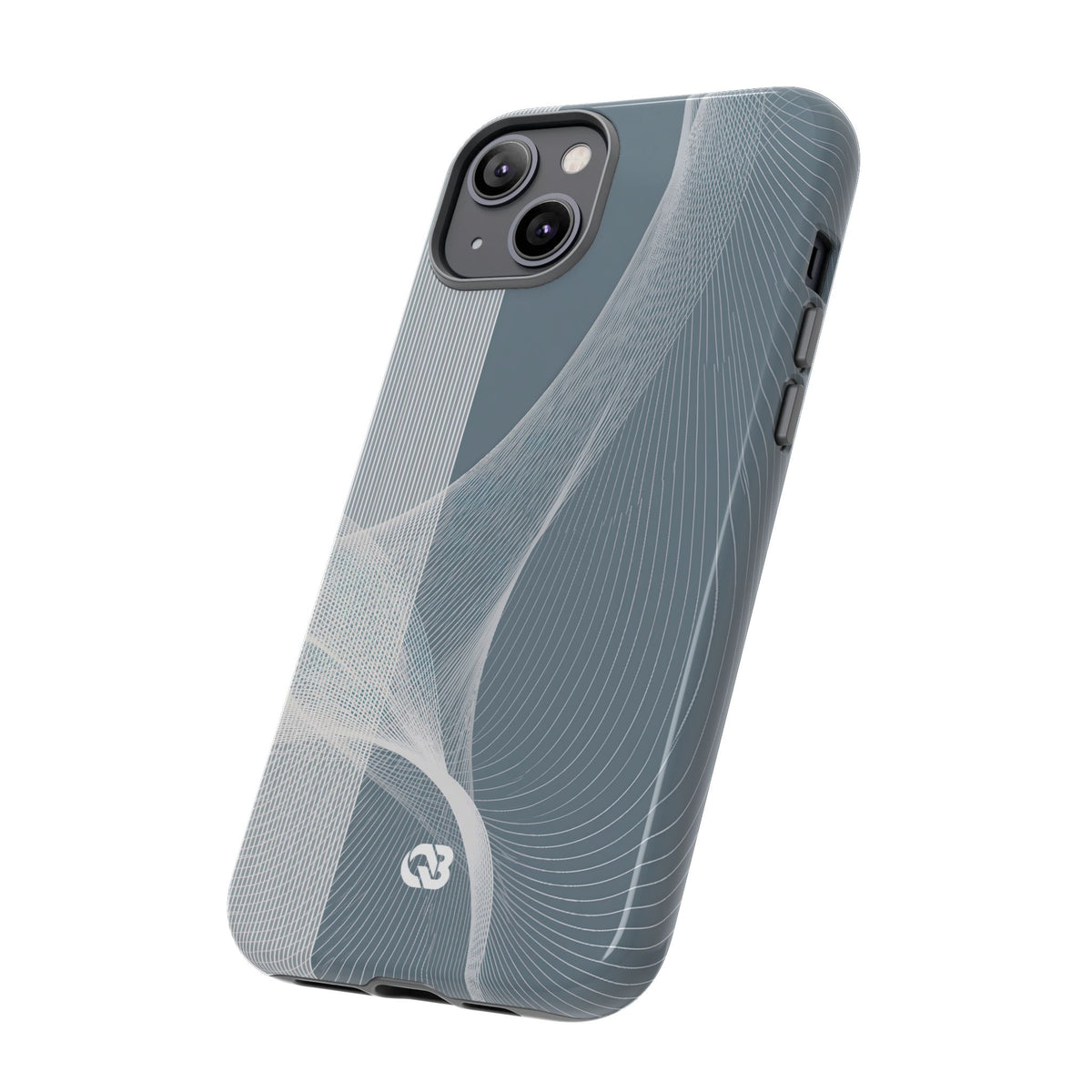 Grey Tough Phone Case for iPhone - Slate Mesh Horizon