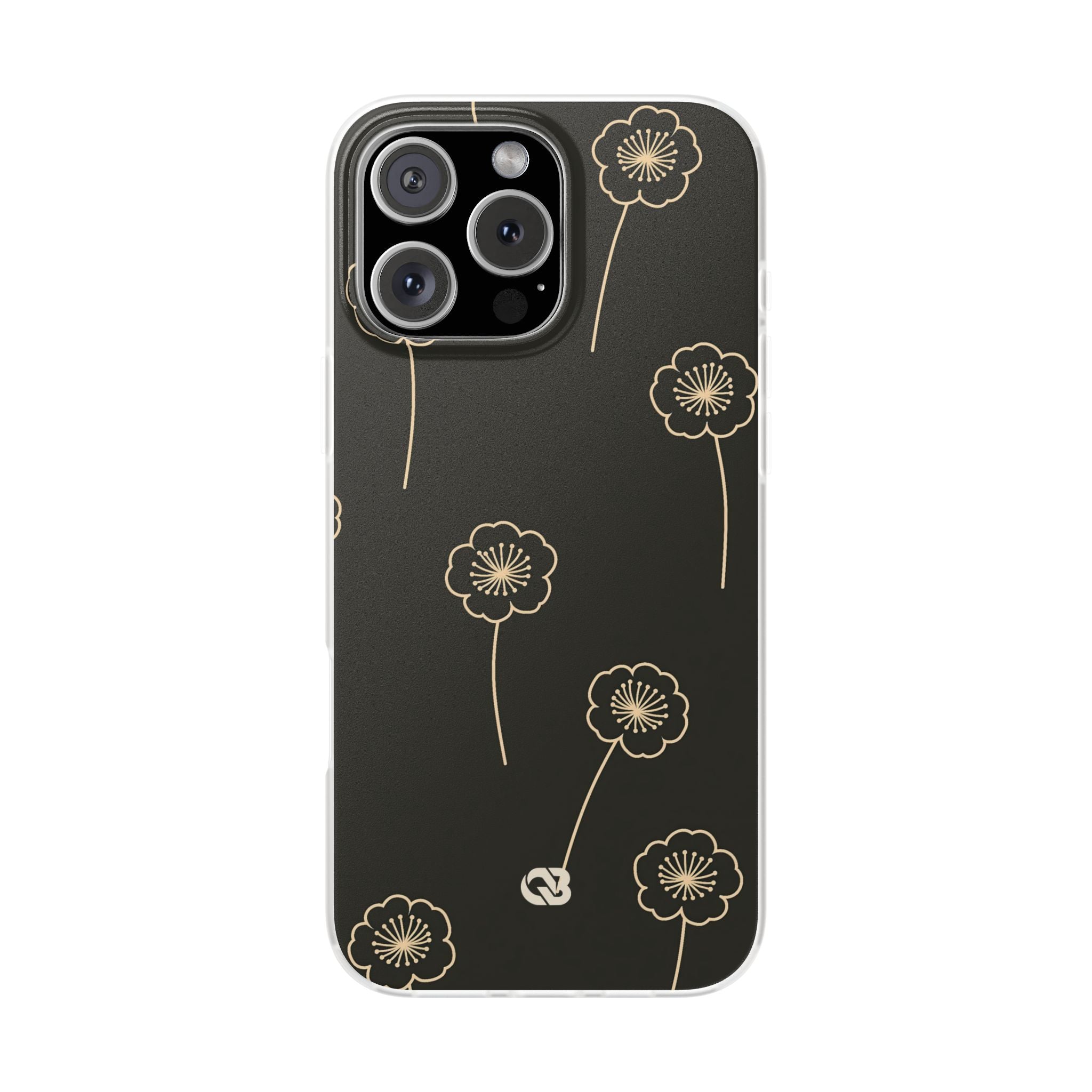 Black Lite Phone Case for iPhone - Obsidian Sand Petals