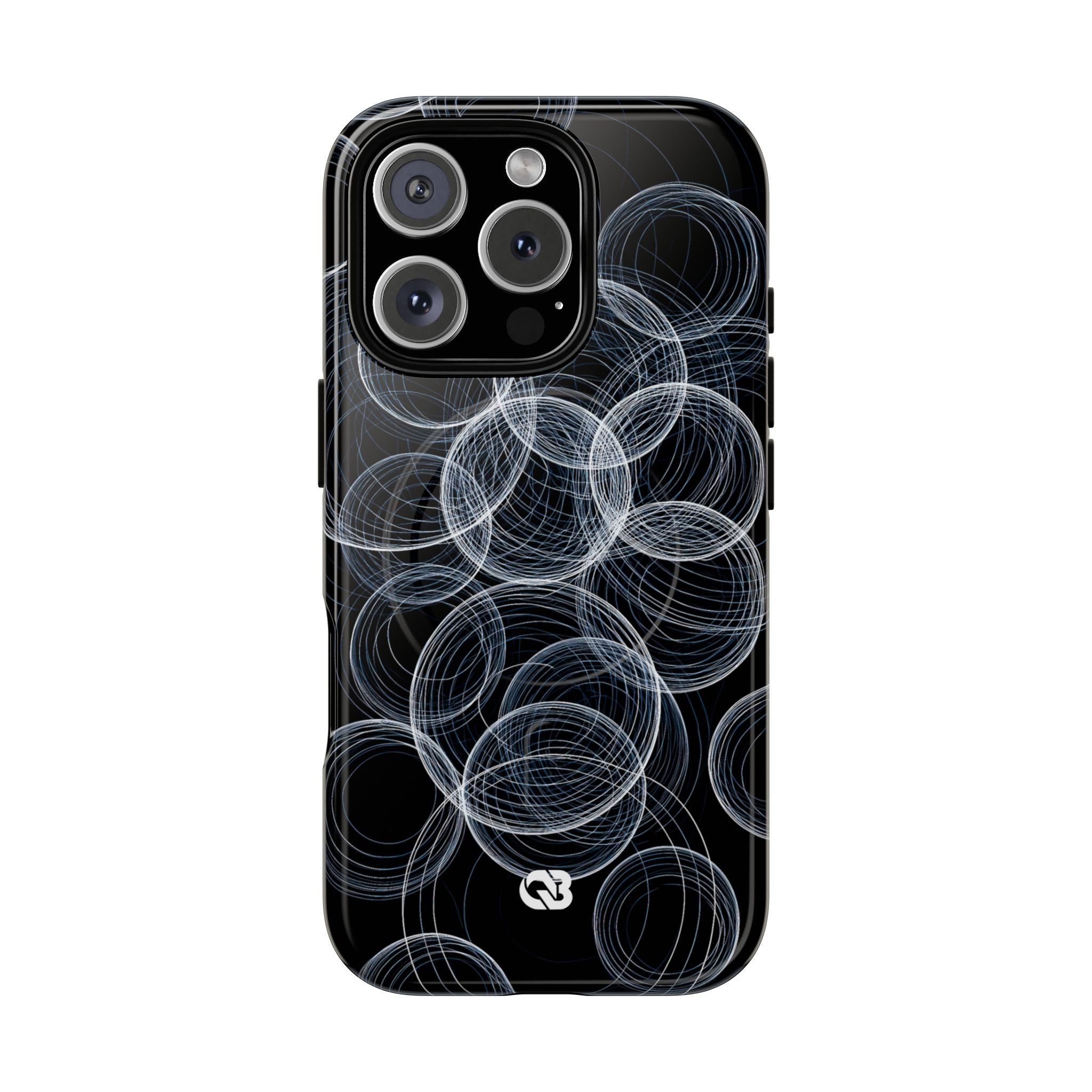 Black Tough 2.0 Magsafe Phone Case for iPhone - Frosted Ring Matrix