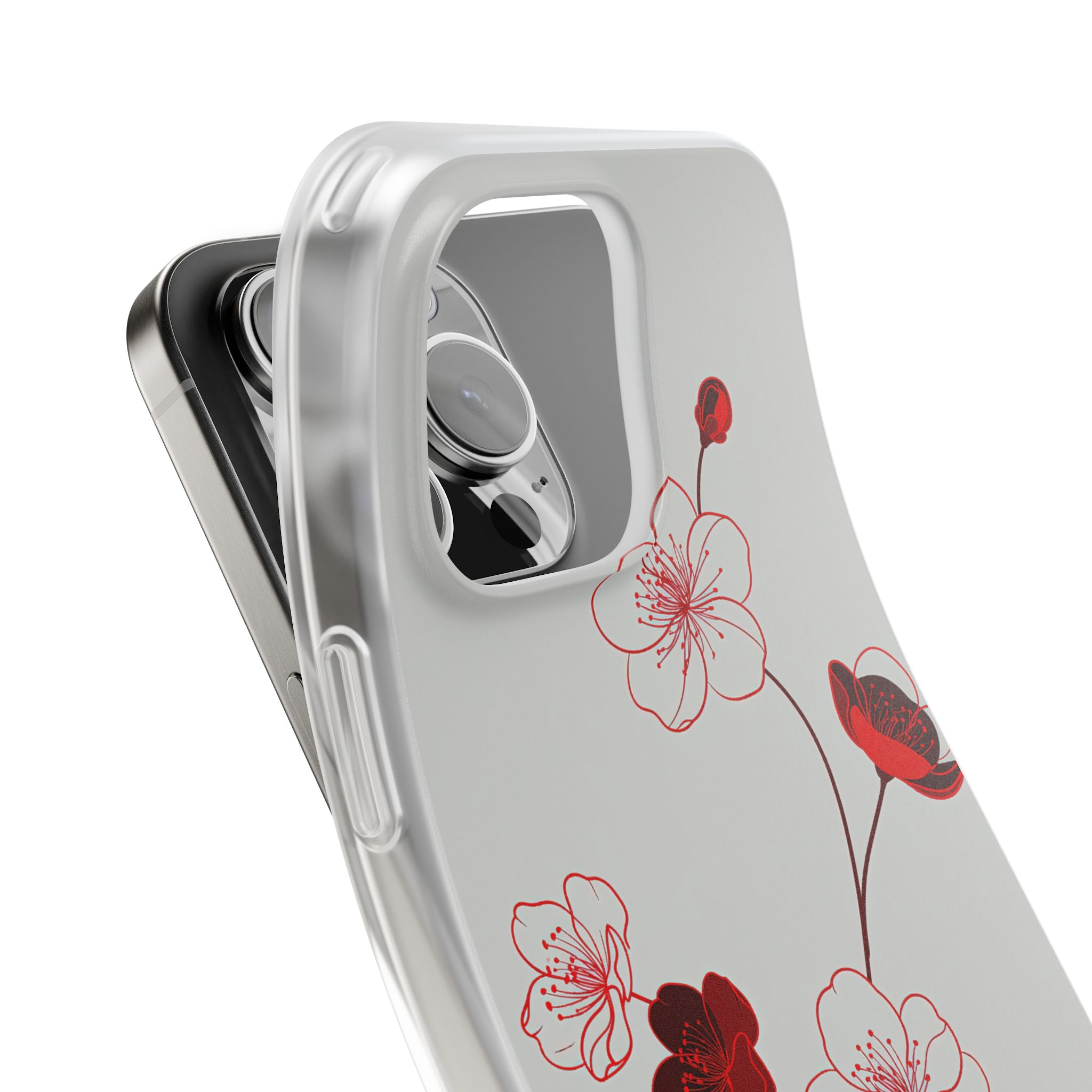 Red Lite Phone Case for iPhone - Kyoto Ember Bloom