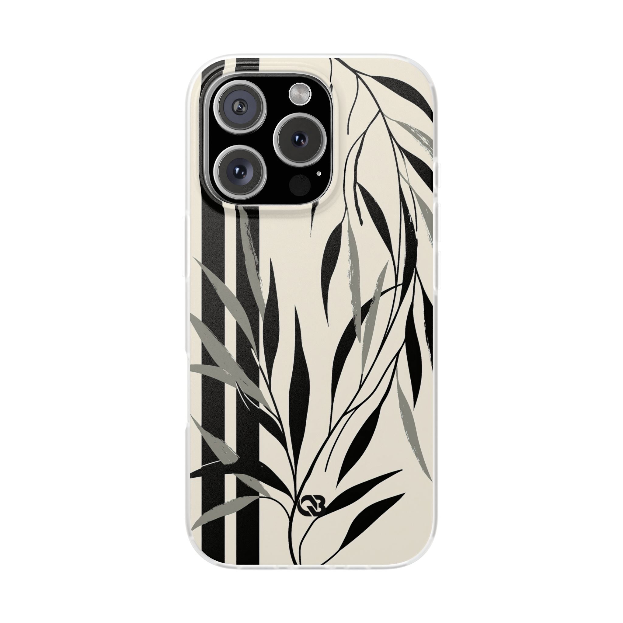 Beige Lite Phone Case for iPhone - Soot Leaf Sketch