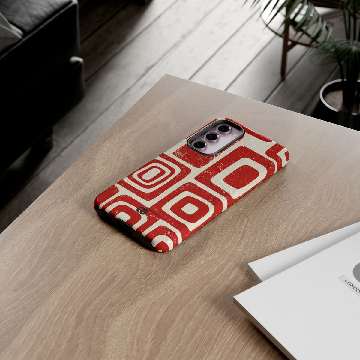 Vermilion Block Motif · Tough Phone Case for Samsung · Red