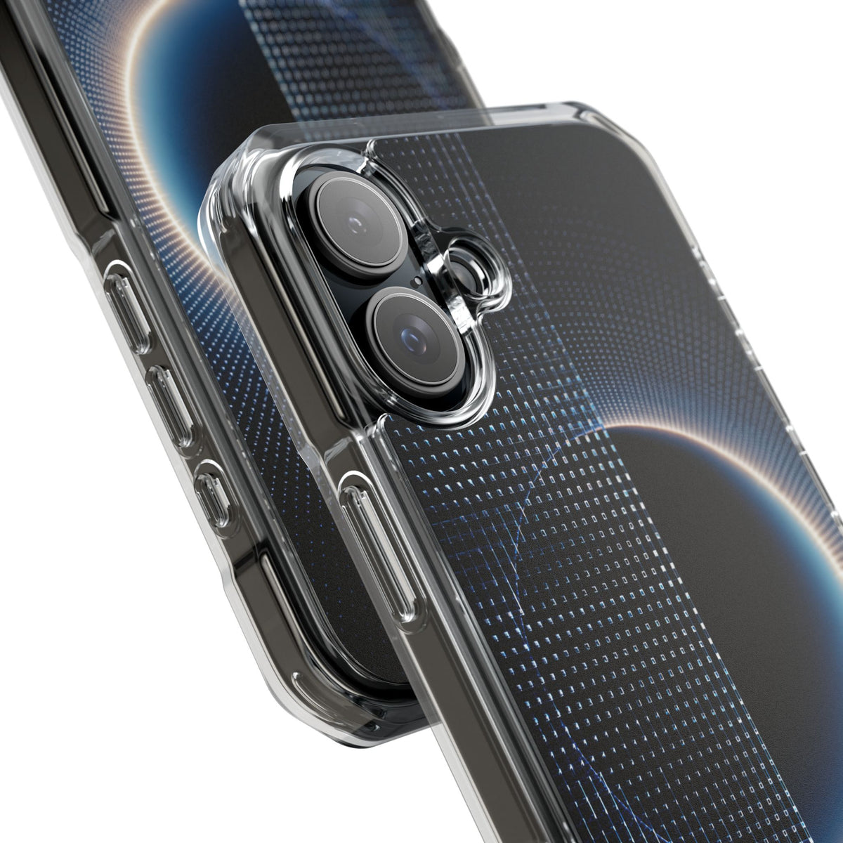 Luminous Meridian · Clear Impact Magnetic Phone Case for iPhone · Black