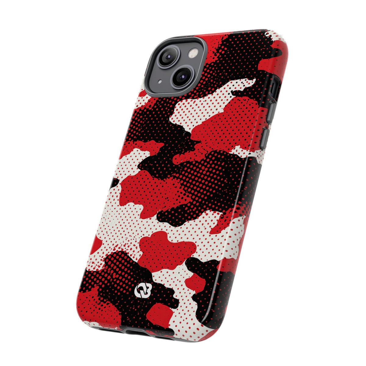 Crimson Halftone Camo · Tough Phone Case for iPhone · Red