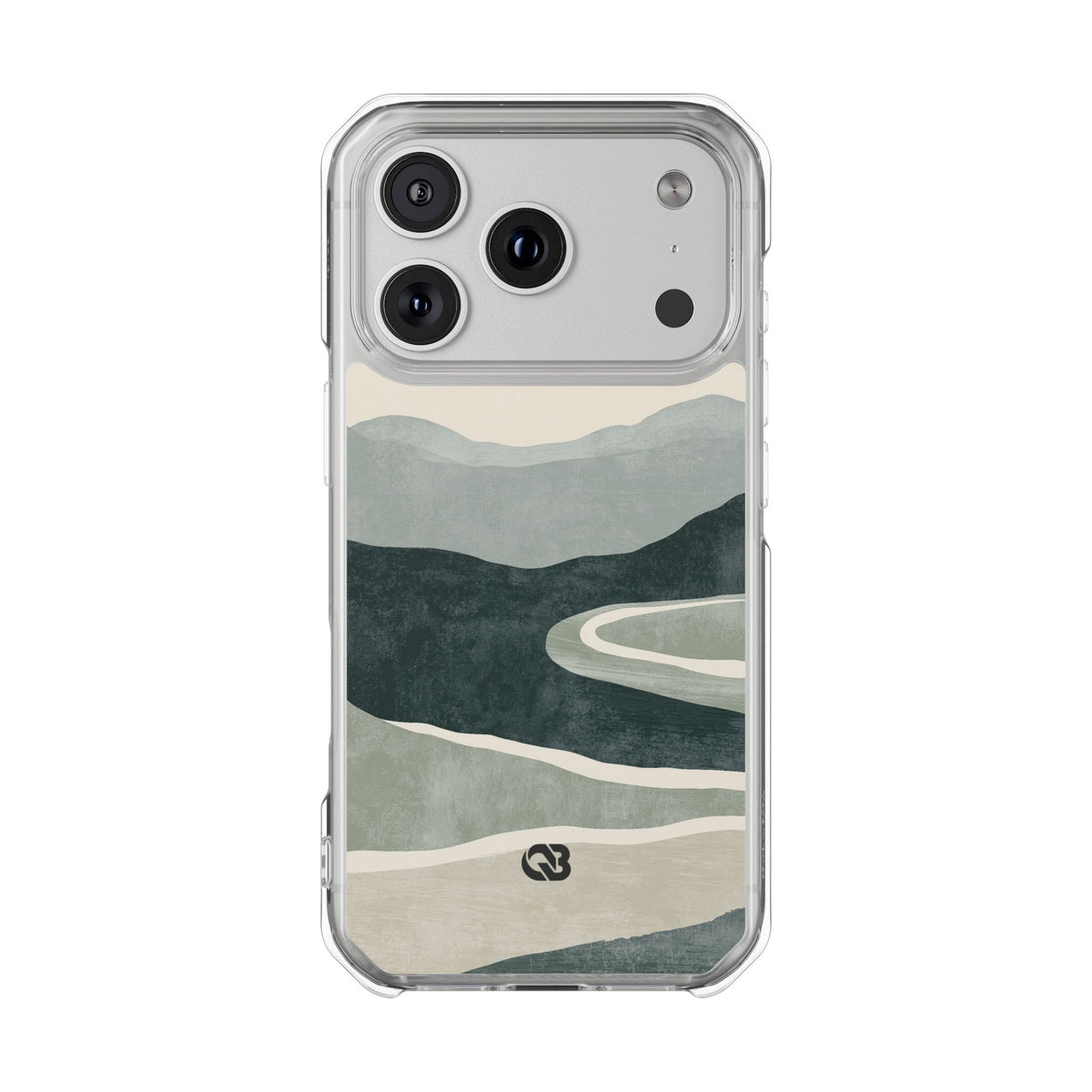 Muted Valley Vista · Clear Impact Magnetic Phone Case for iPhone · Green