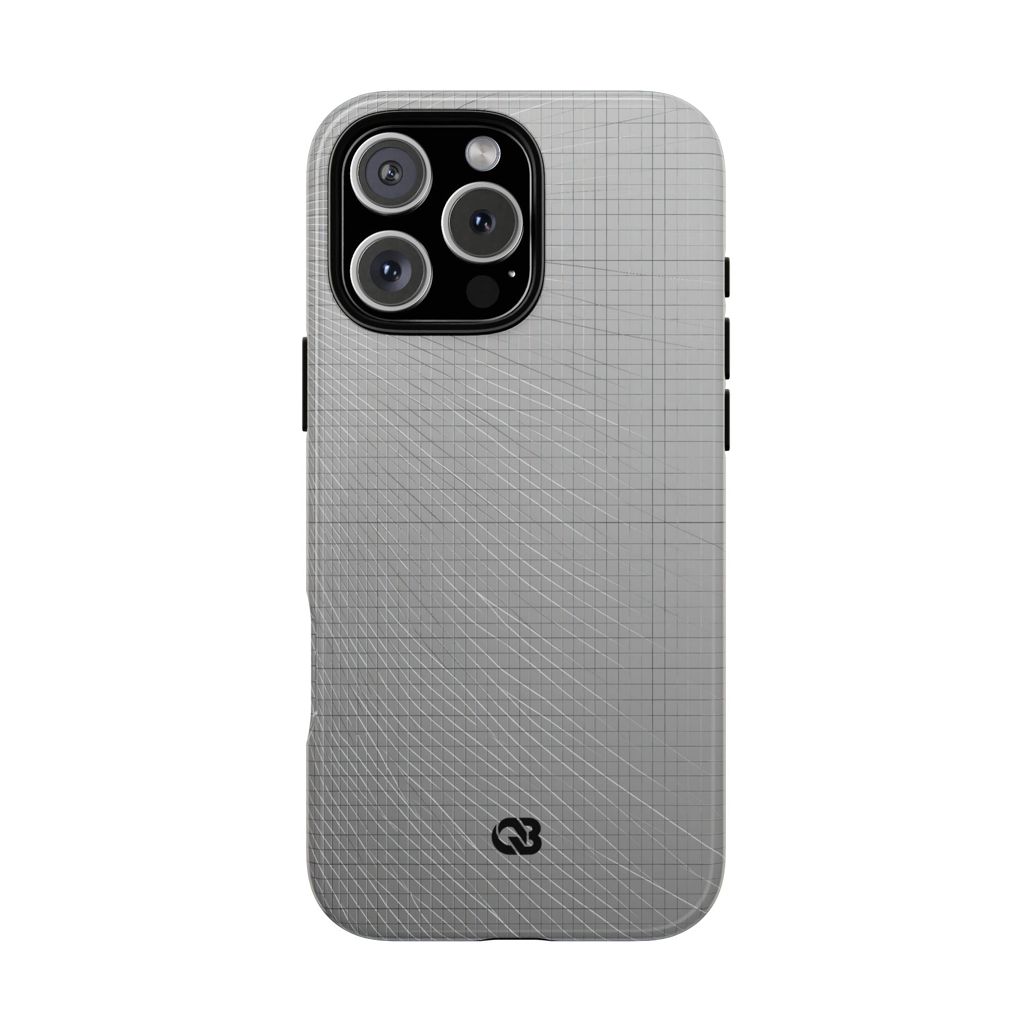 Grey Tough Phone Case for iPhone - Chrome Mesh Warp