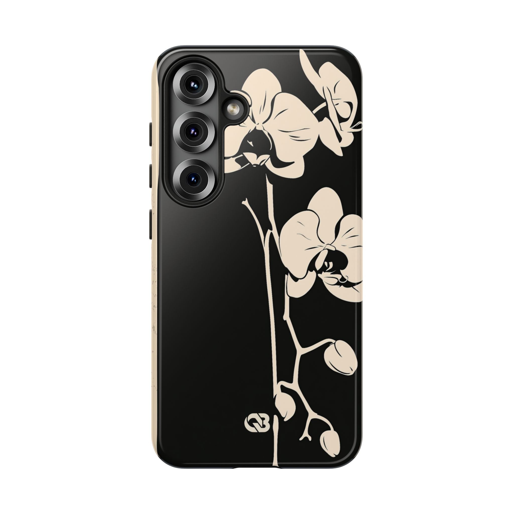 Black Tough Phone Case for Samsung - Obsidian Bone Orchid