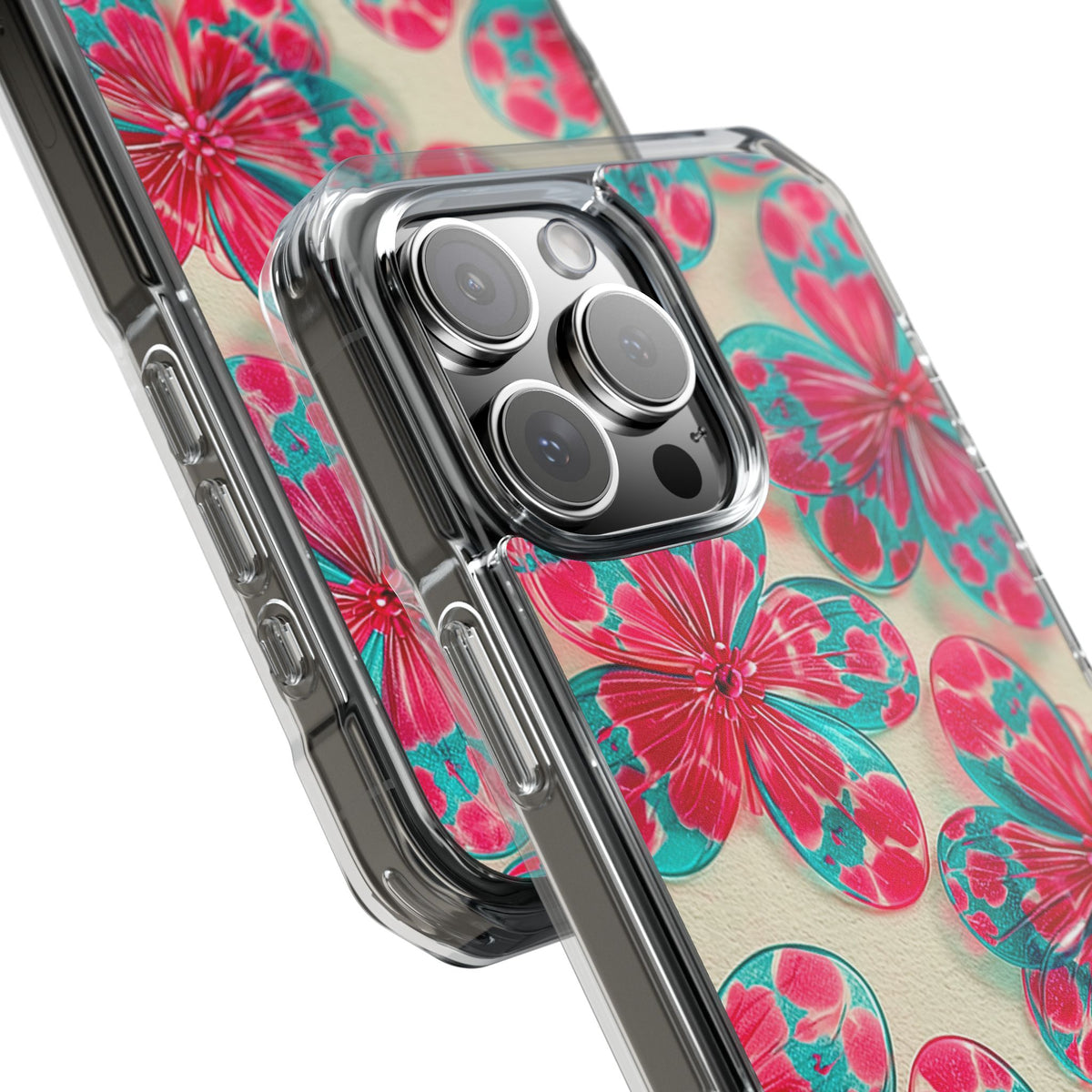 Lucite Jelly Bloom · Clear Impact Magnetic Phone Case for iPhone · Pink
