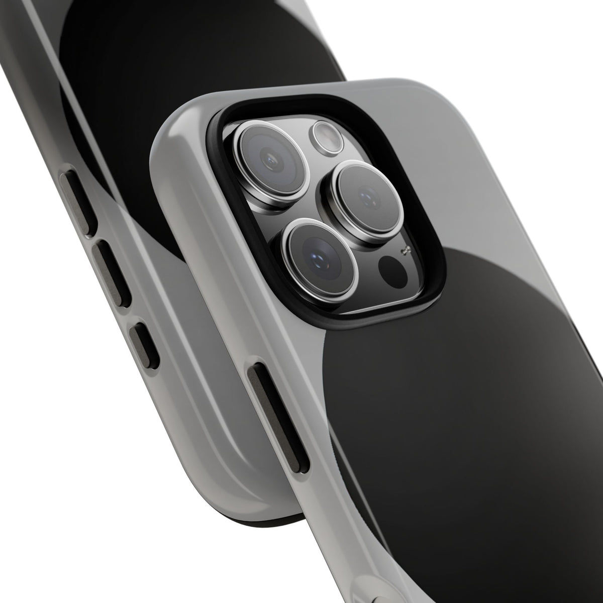 Grey Tough Phone Case for iPhone - Matte Onyx Sphere