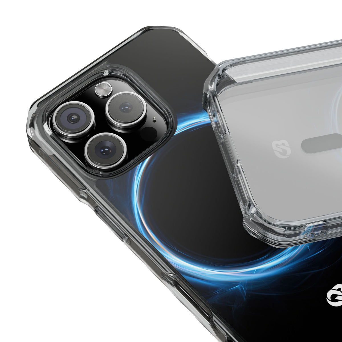 Luminous Corona · Clear Impact Magnetic Phone Case for iPhone · Blue