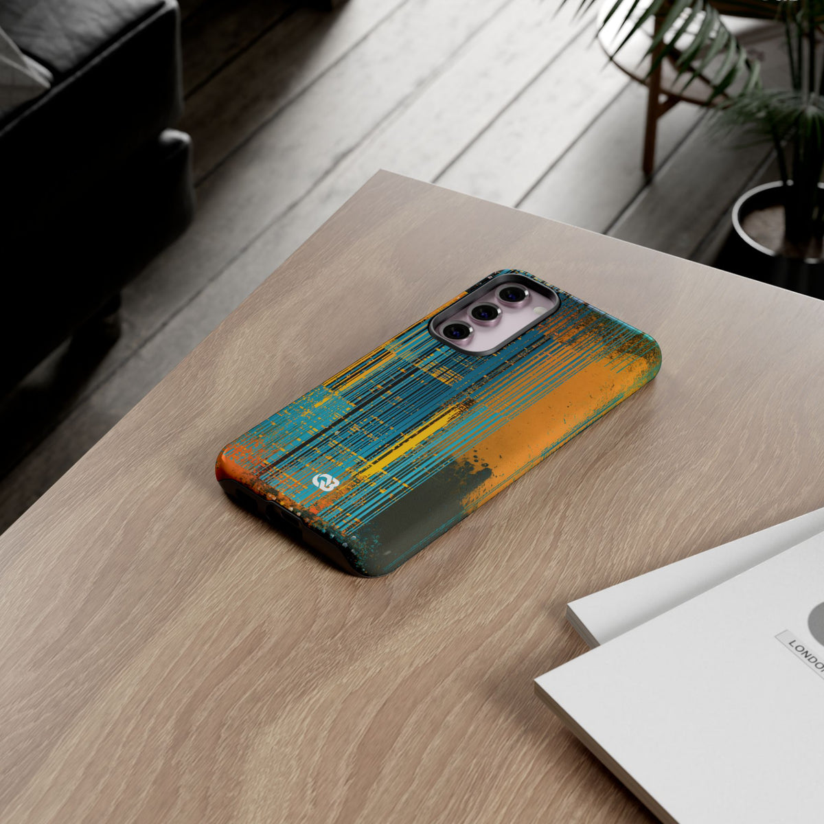 Cyber Glitch Stream · Tough Phone Case for Samsung · Teal