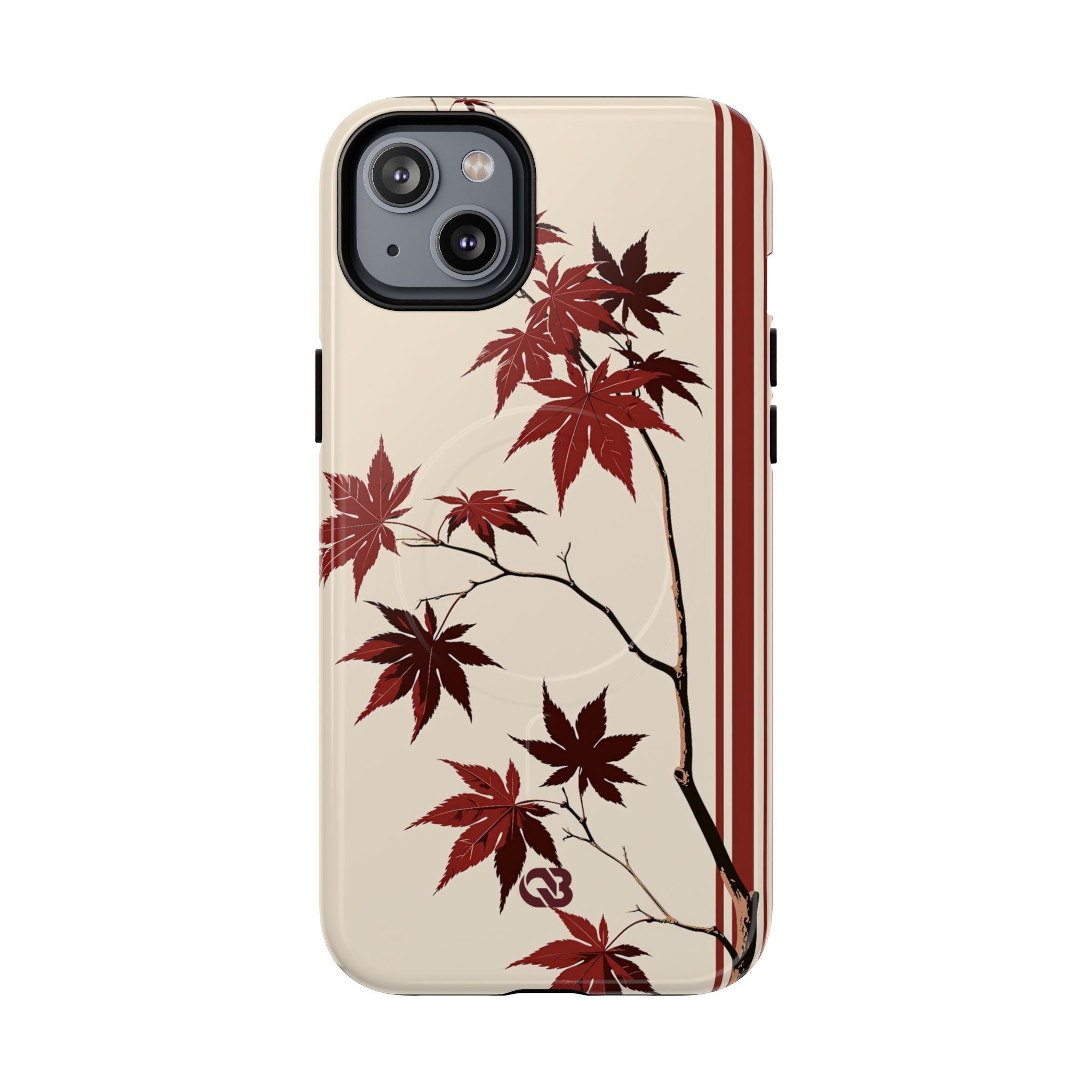 Red Tough 2.0 Magsafe Phone Case for iPhone - Crimson Momiji Stripe