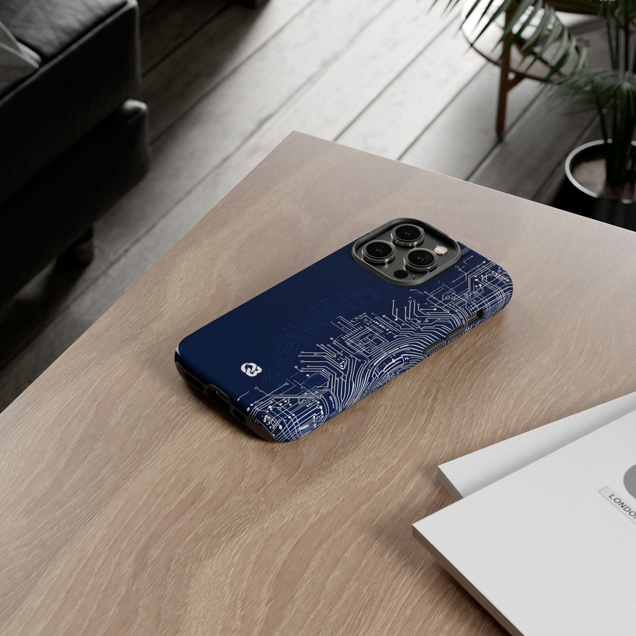 Blue Tough Phone Case for iPhone - Cobalt Circuit Logic