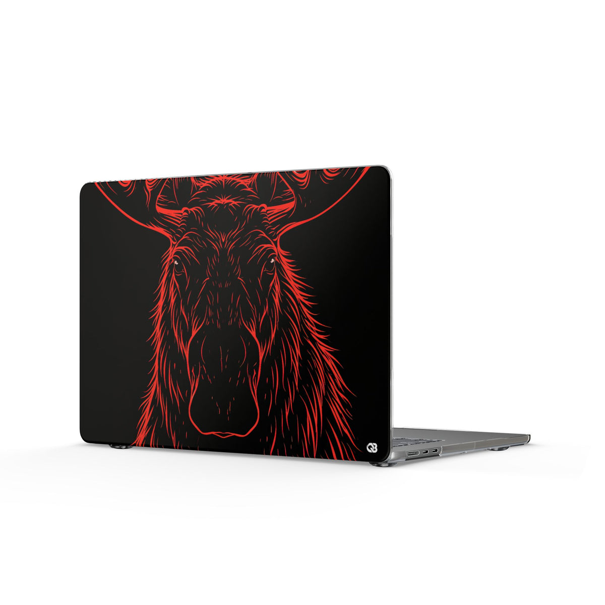 Nordic Moose Contour · Clear Hard Case for MacBook · Red