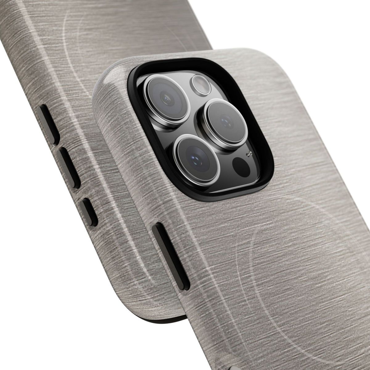Grey Tough 2.0 Magsafe Phone Case for iPhone - Brushed Nickel Linen