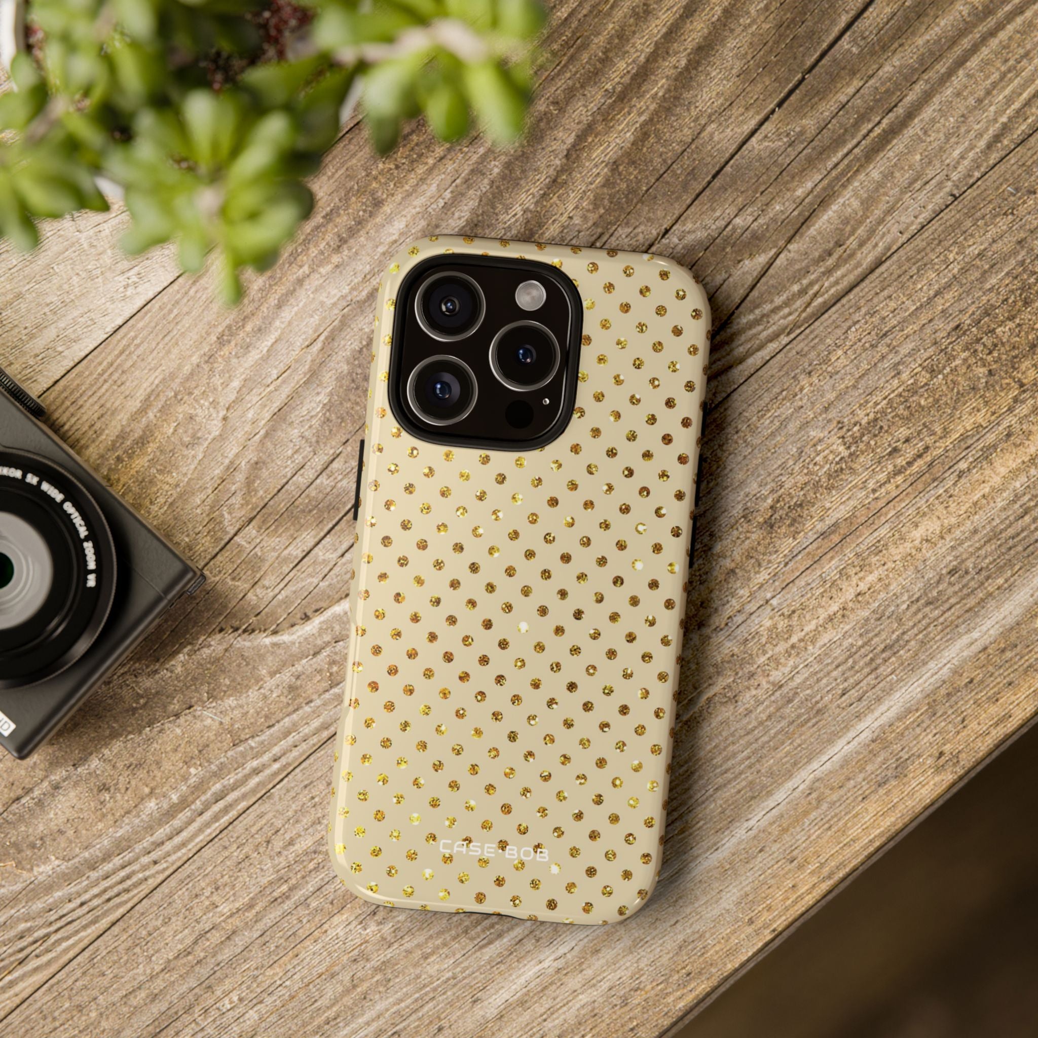 Golden Glow Dots iPhone 16 Pro Case - Tough