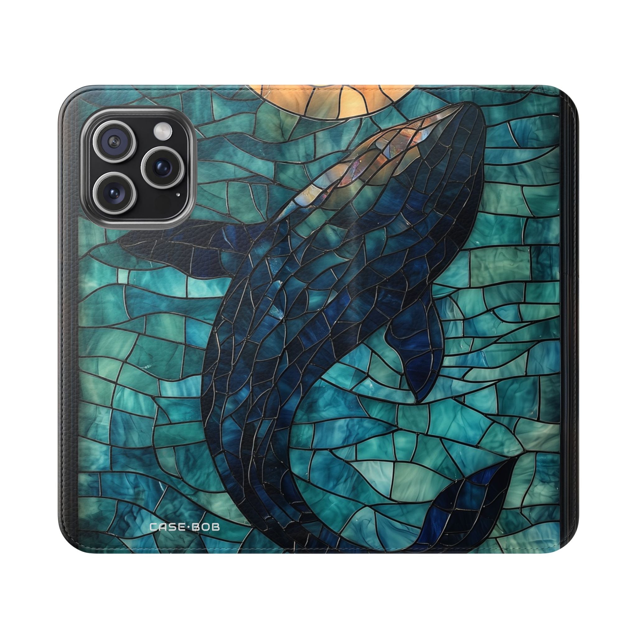 Blue Whale Mosaic - iPhone 15 Pro Max Case - Wallet