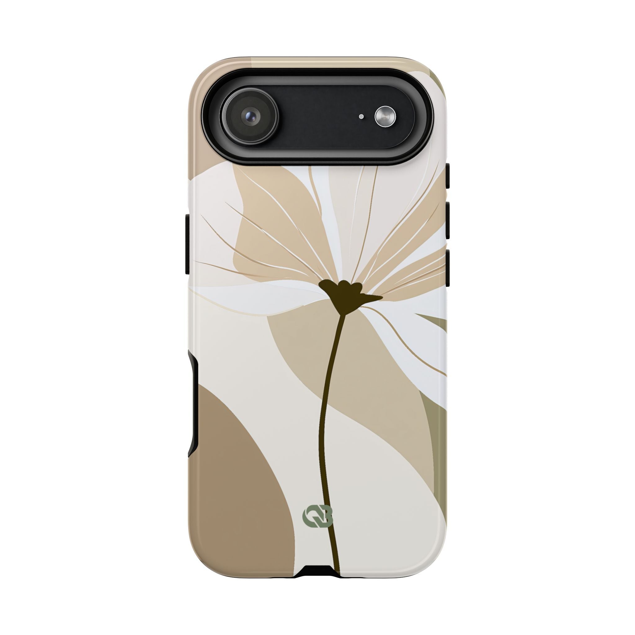Beige Tough Phone Case for iPhone - Sage Linen Magnolia