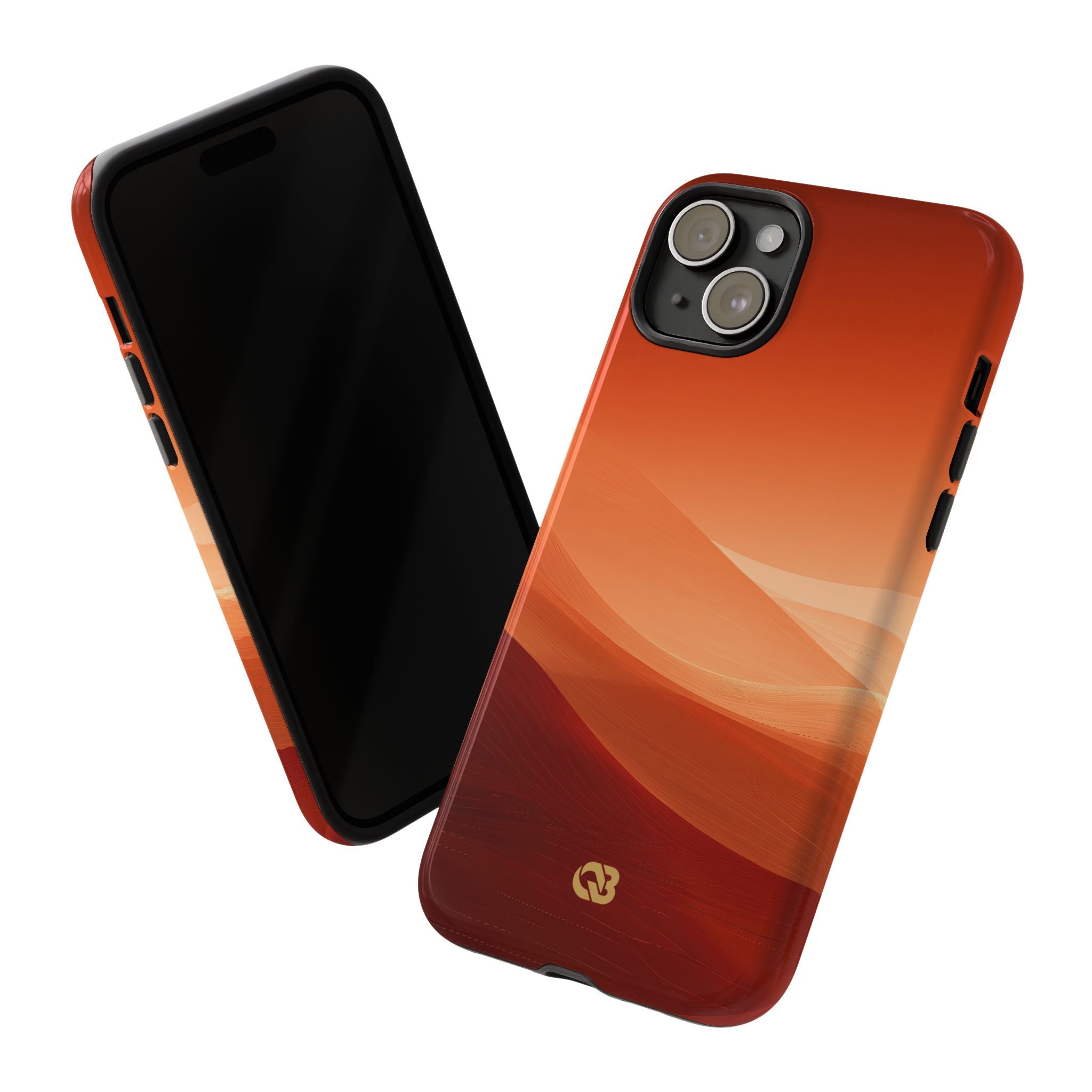 Orange Tough Phone Case for iPhone - Crimson Dune Gradient