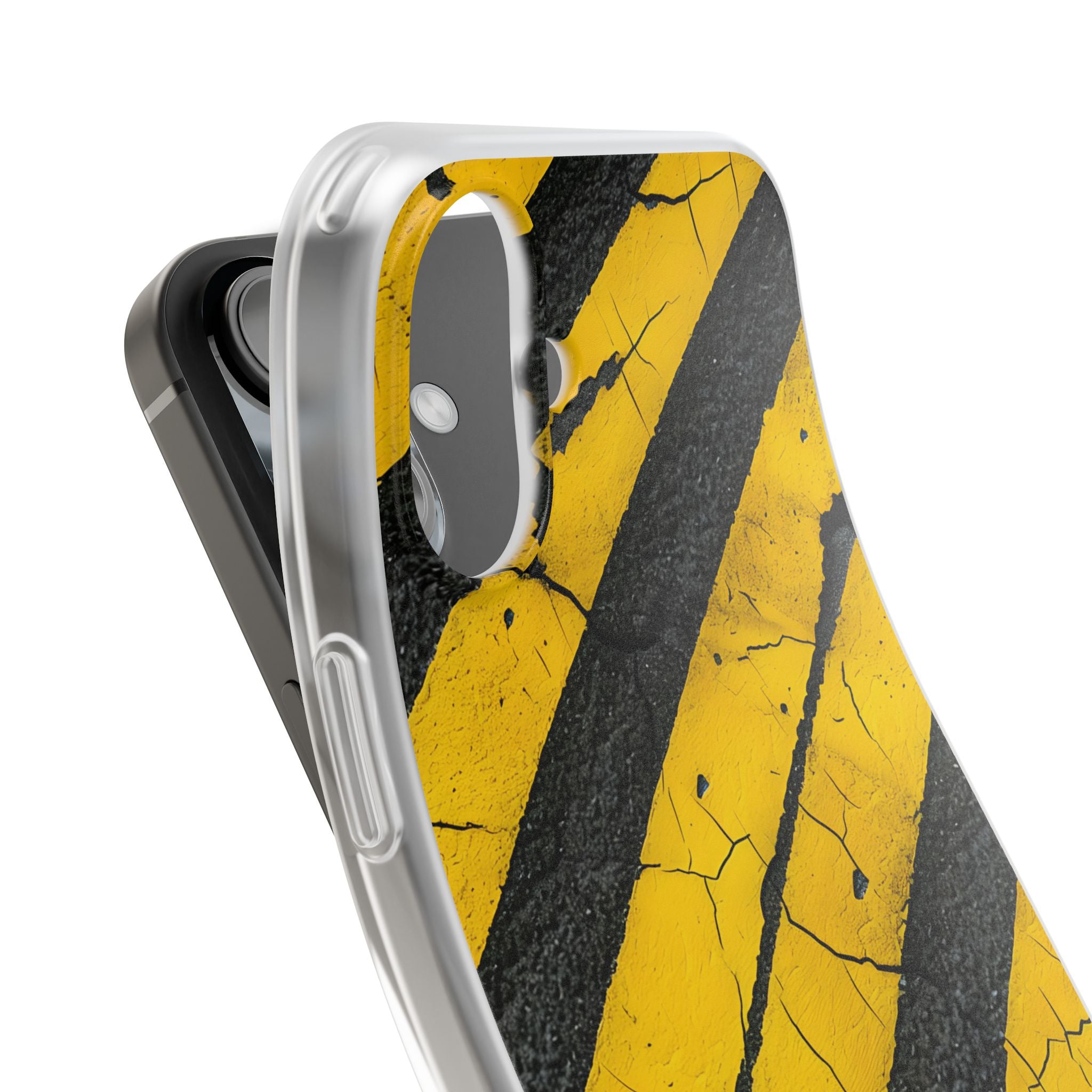 Cracked Hazard Stripes · Soft Phone Case for iPhone
