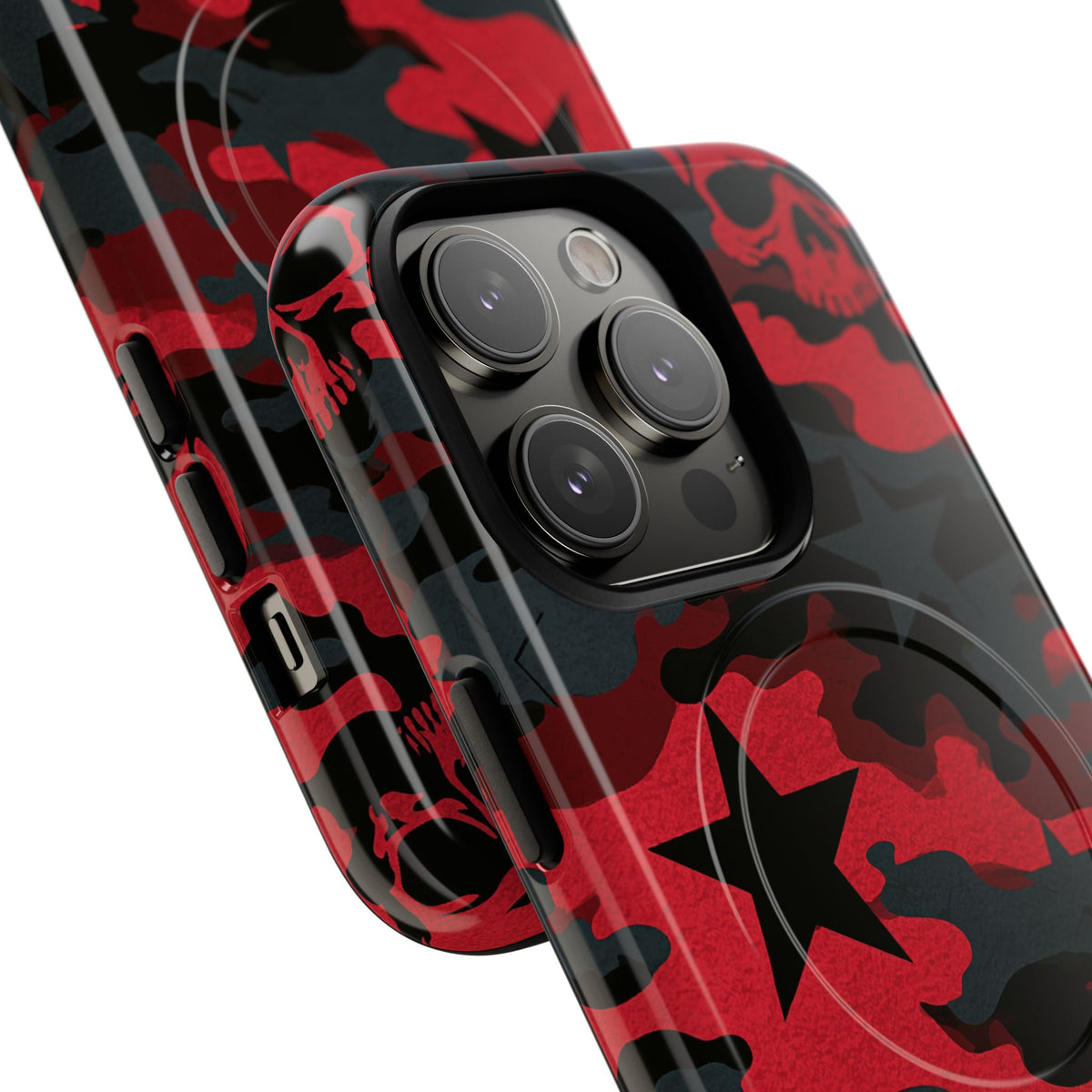 Crimson Skull Camo · Tough 2.0 Magnetic Phone Case for iPhone · Red