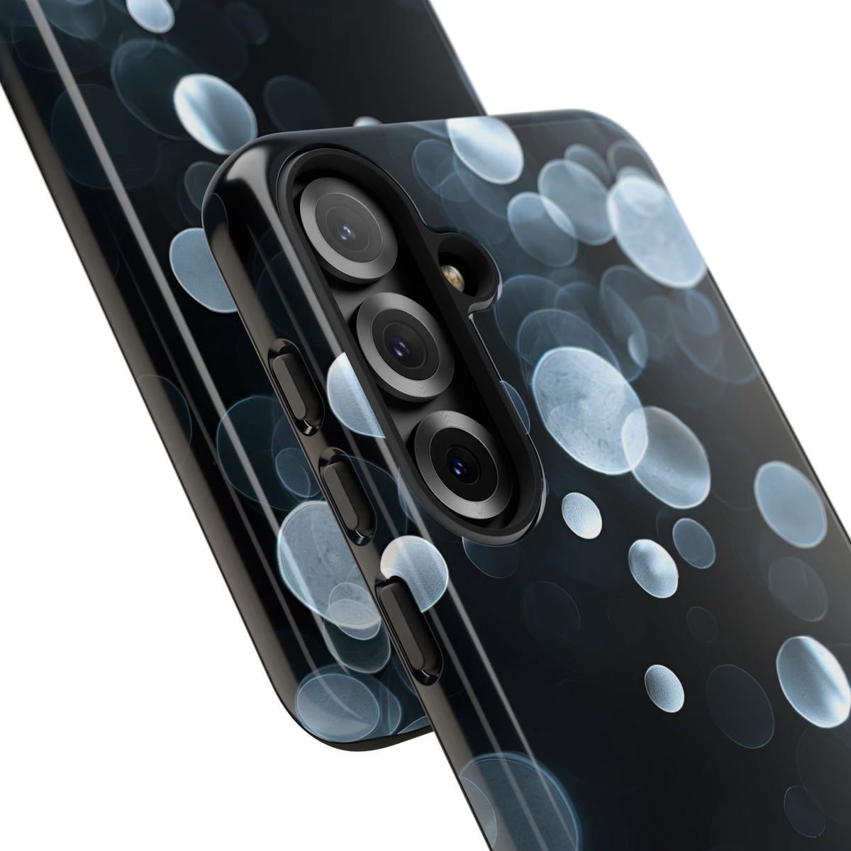 Black Tough Phone Case for Samsung - Silver Orbit Glow