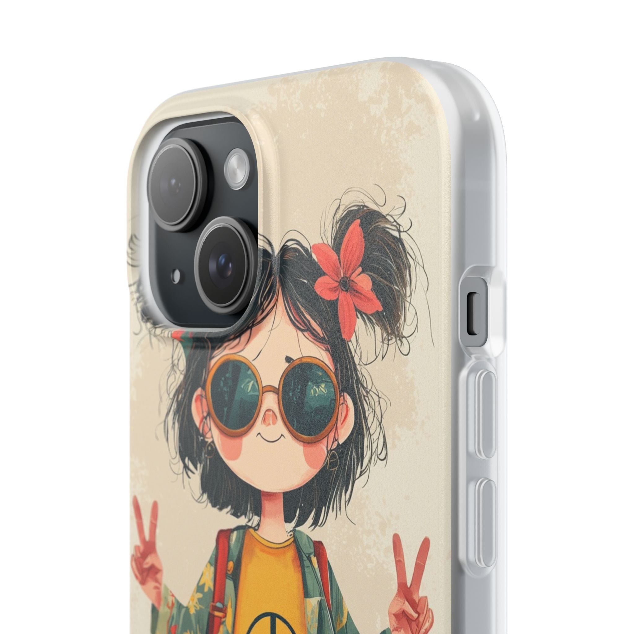 Retro Peace Girl · Soft Phone Case for iPhone