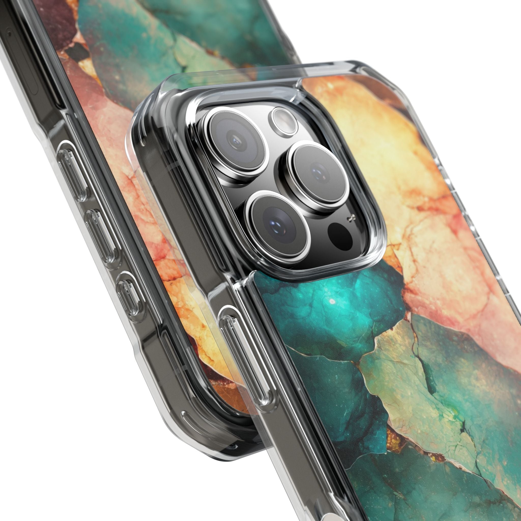 Teal Mosaic Veins iPhone 16 Pro Case - Impact