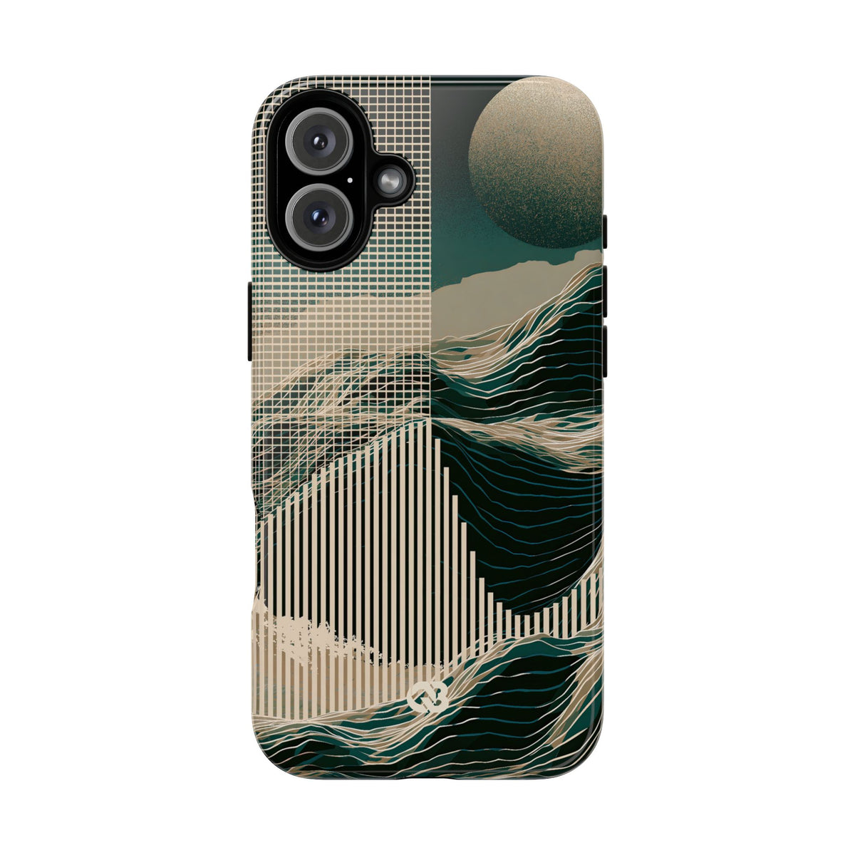 Green Tough Phone Case for iPhone - Lunar Moss Topography