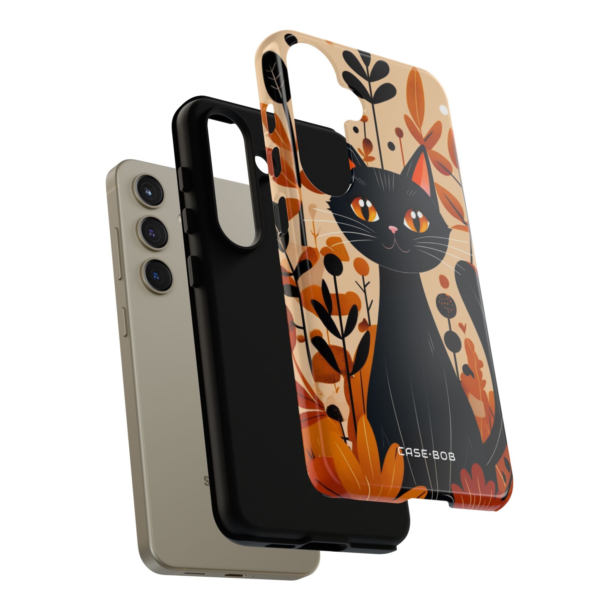 Schwarze Katze Glow Samsung S24 Case - Tough