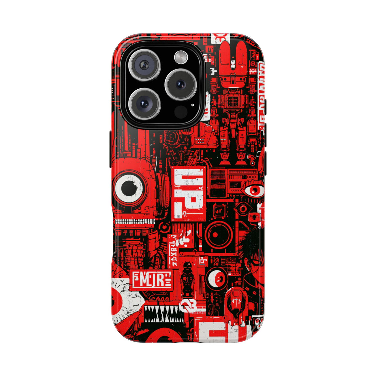 Neo Mecha Collage · Tough Phone Case for iPhone · Red