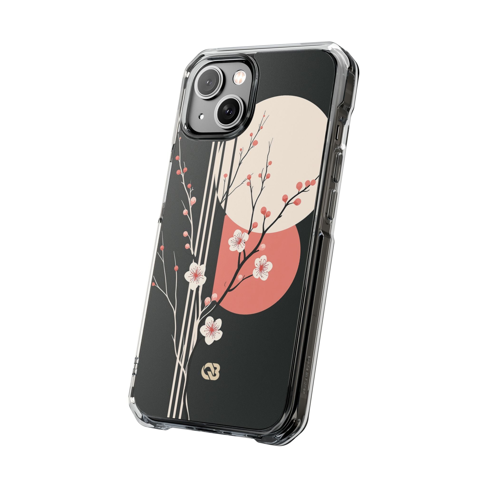 Black Impact MagSafe Phone Case for iPhone - Kyoto Midnight Blossom