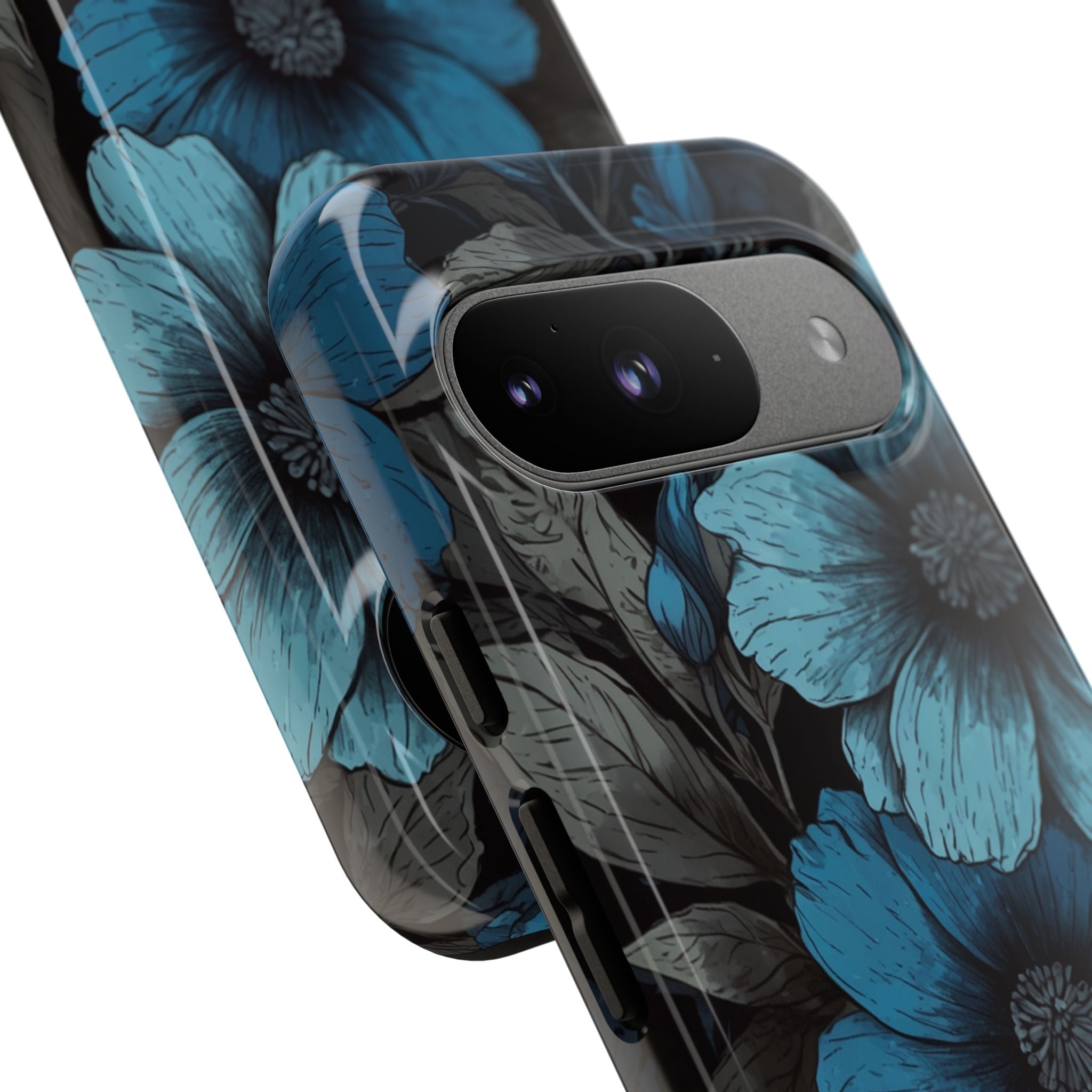 Obsidian Blue Petals · Tough Phone Case for Google Pixel