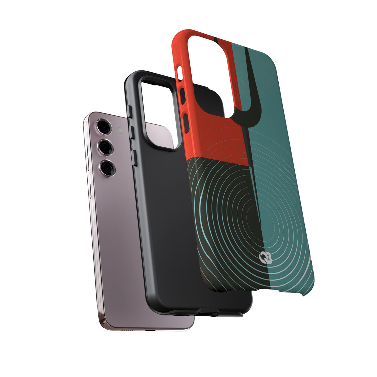Teal Tough Phone Case for Samsung - Sonic Static Split