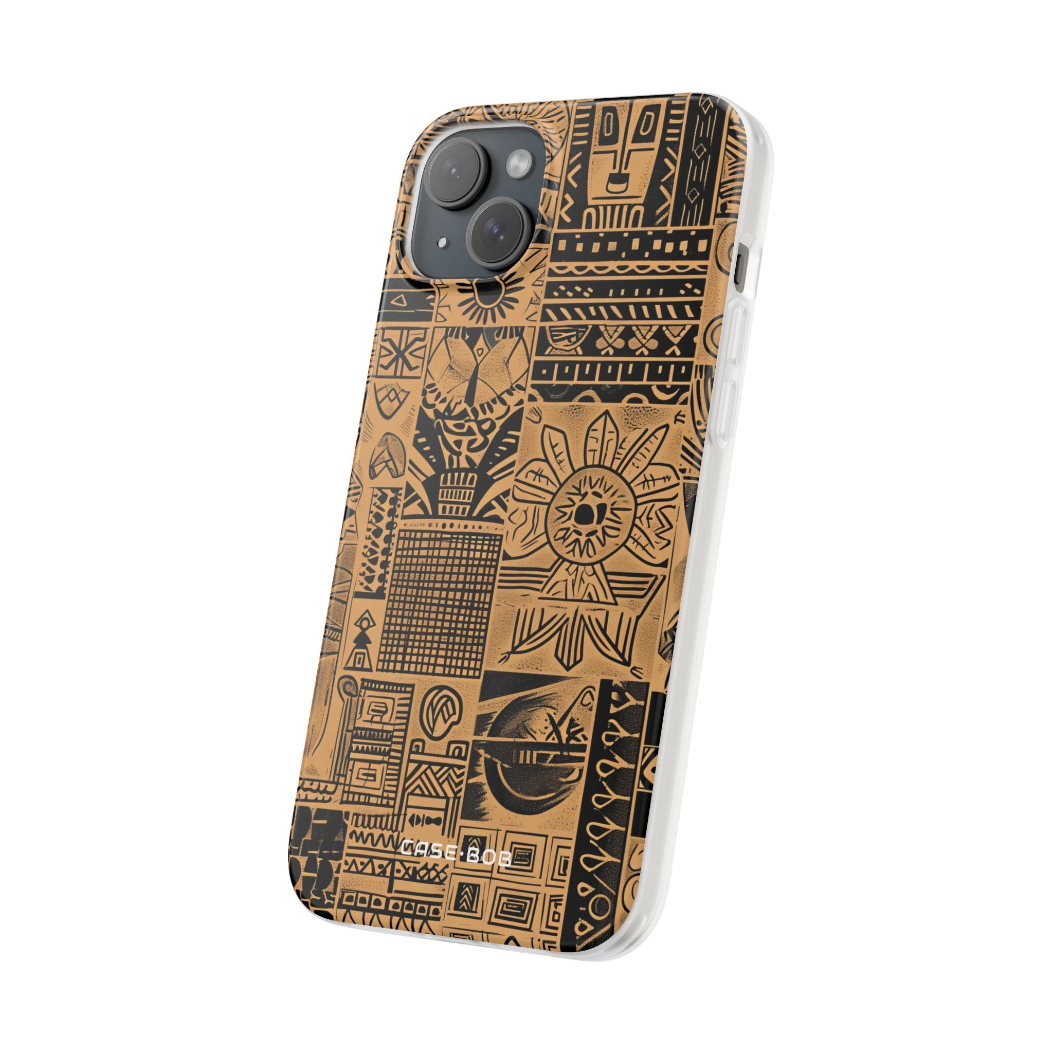 Tribal Faces iPhone 15 Plus Cover - Soft