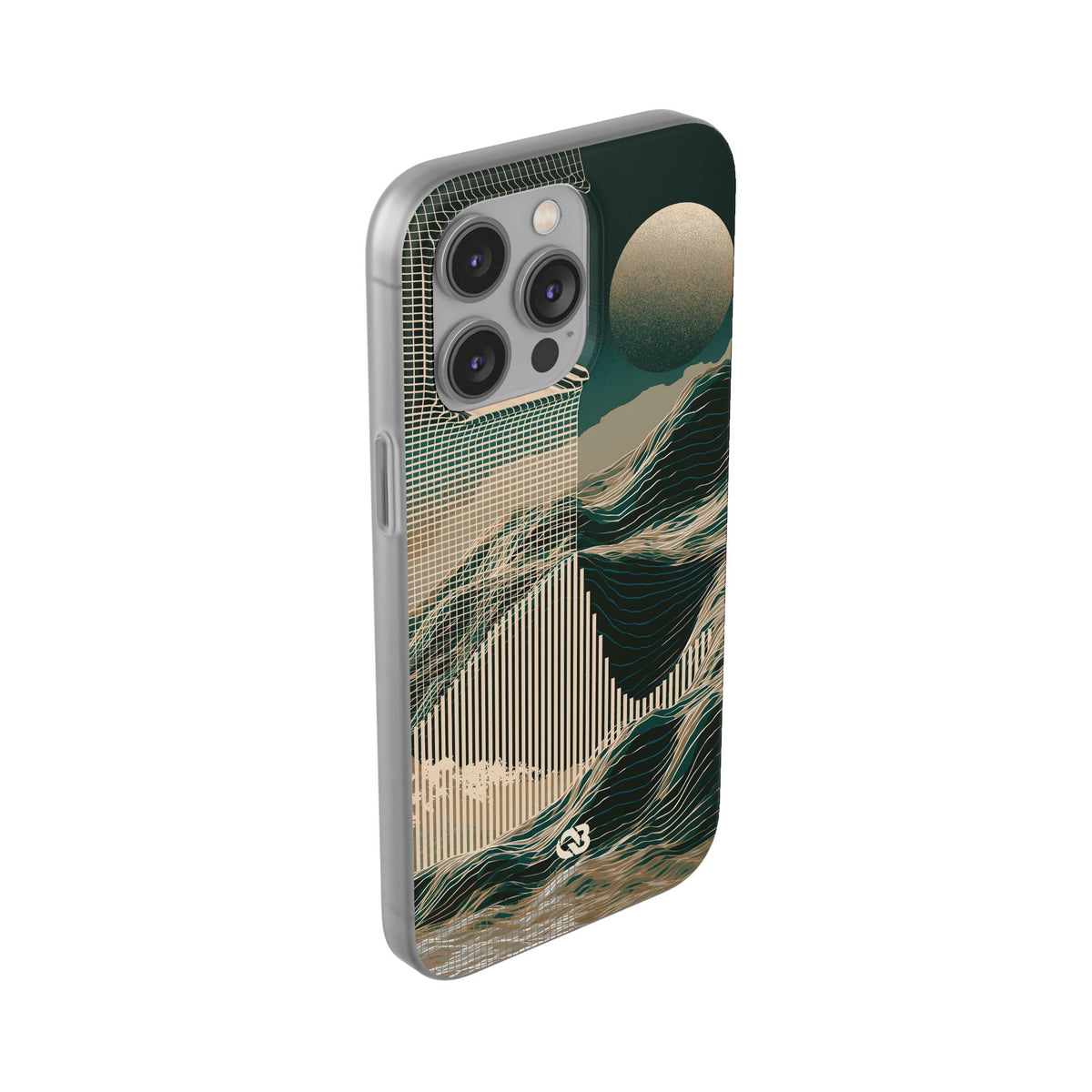 Green Lite Phone Case for iPhone - Lunar Moss Topography