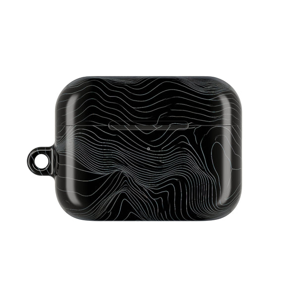 Obsidian Contour Elevation · Hard Case for AirPods & AirPods Pro · Black