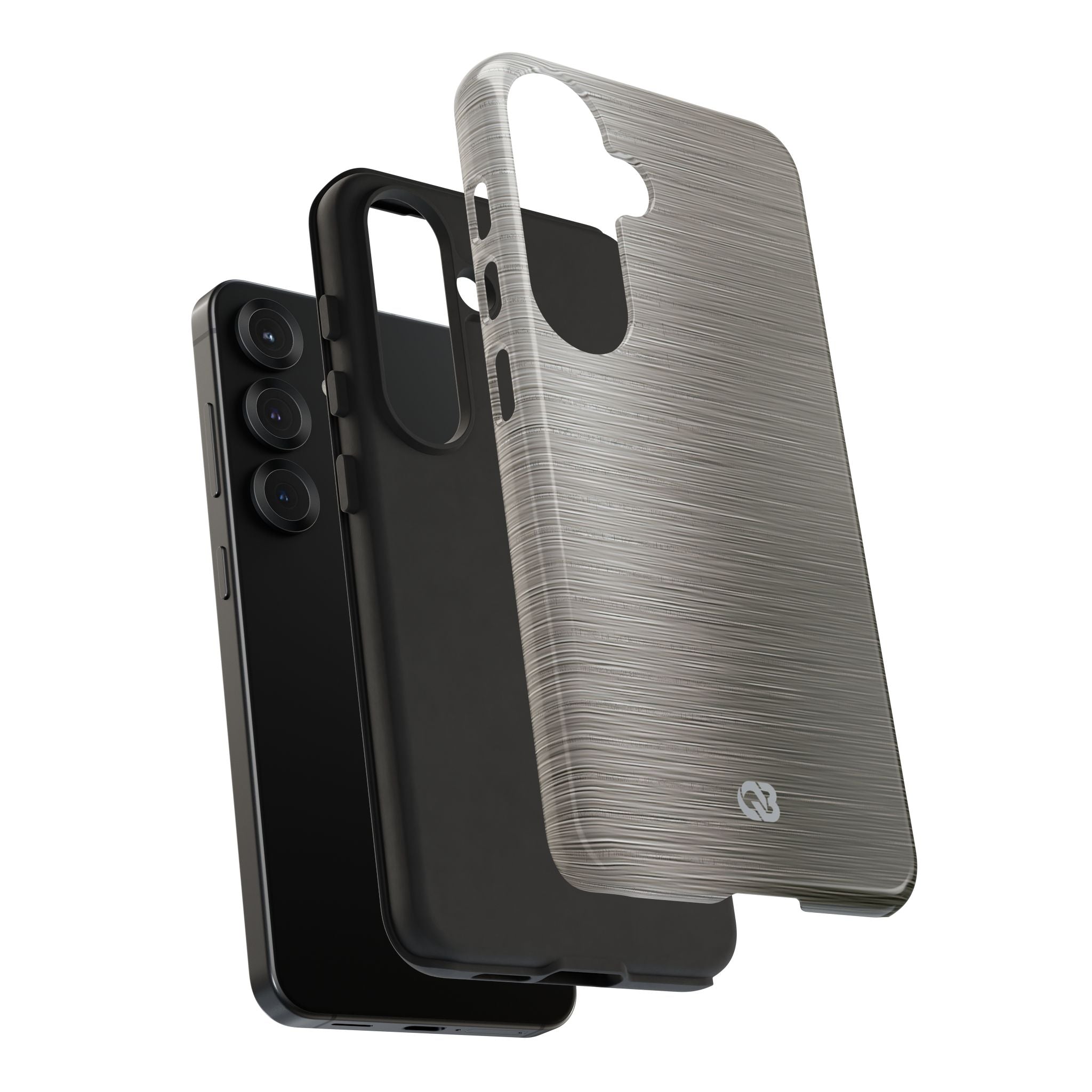 Grey Tough Phone Case for Samsung - Brushed Industrial Steel