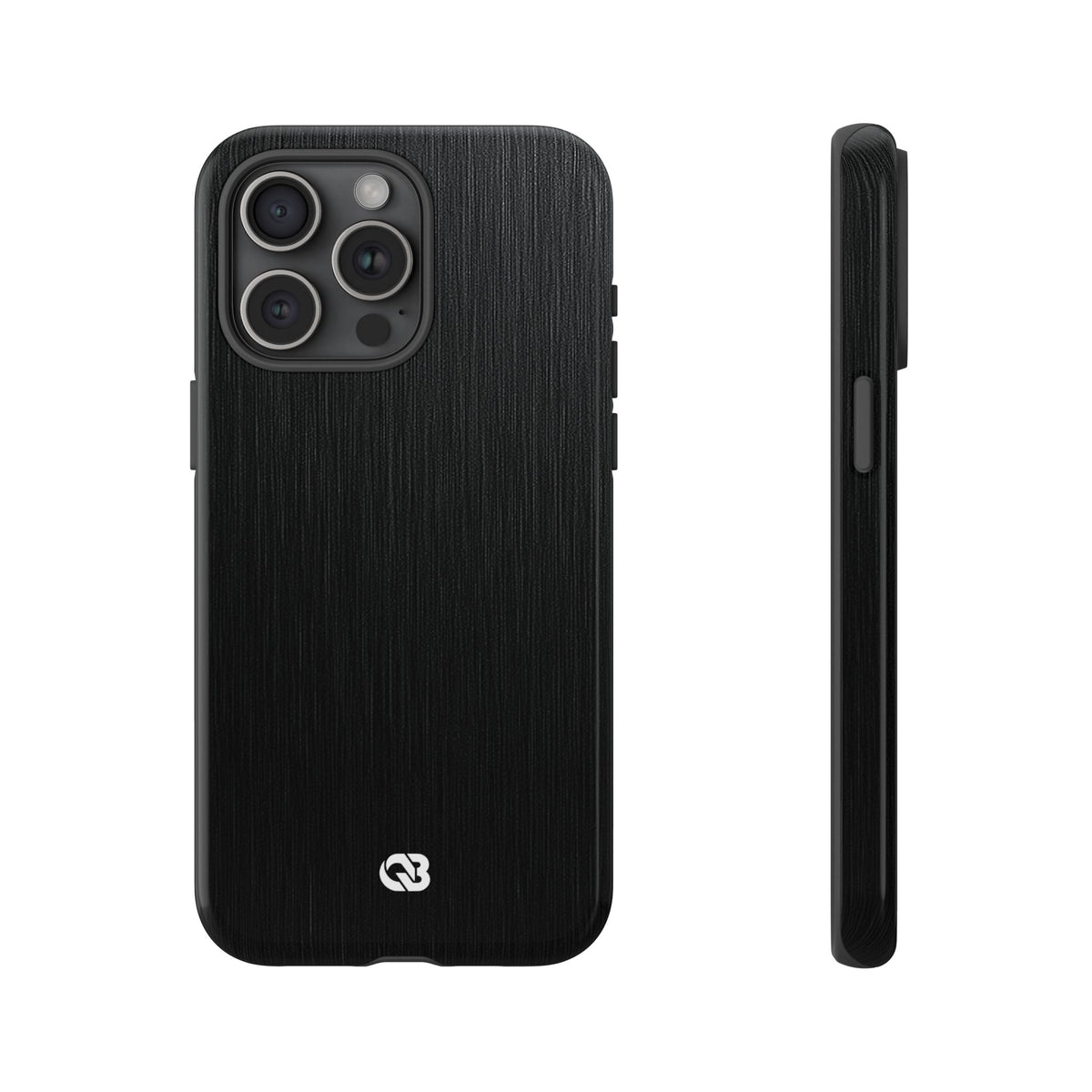 Black Tough Phone Case for iPhone - Brushed Obsidian Slate