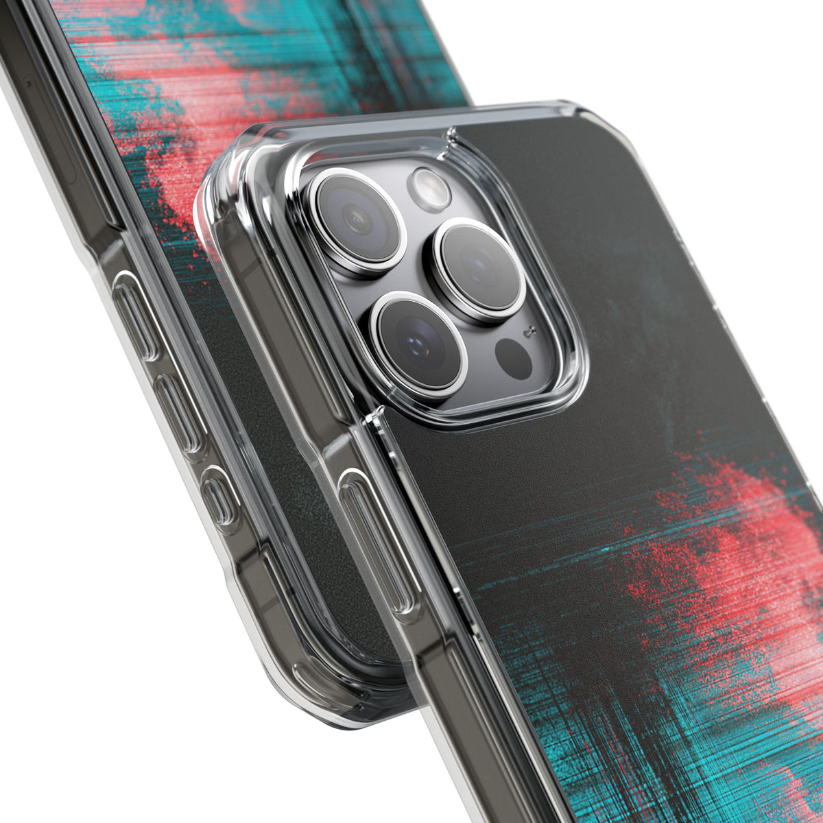 Digital Signal Drift · Clear Impact Magnetic Phone Case for iPhone · Black