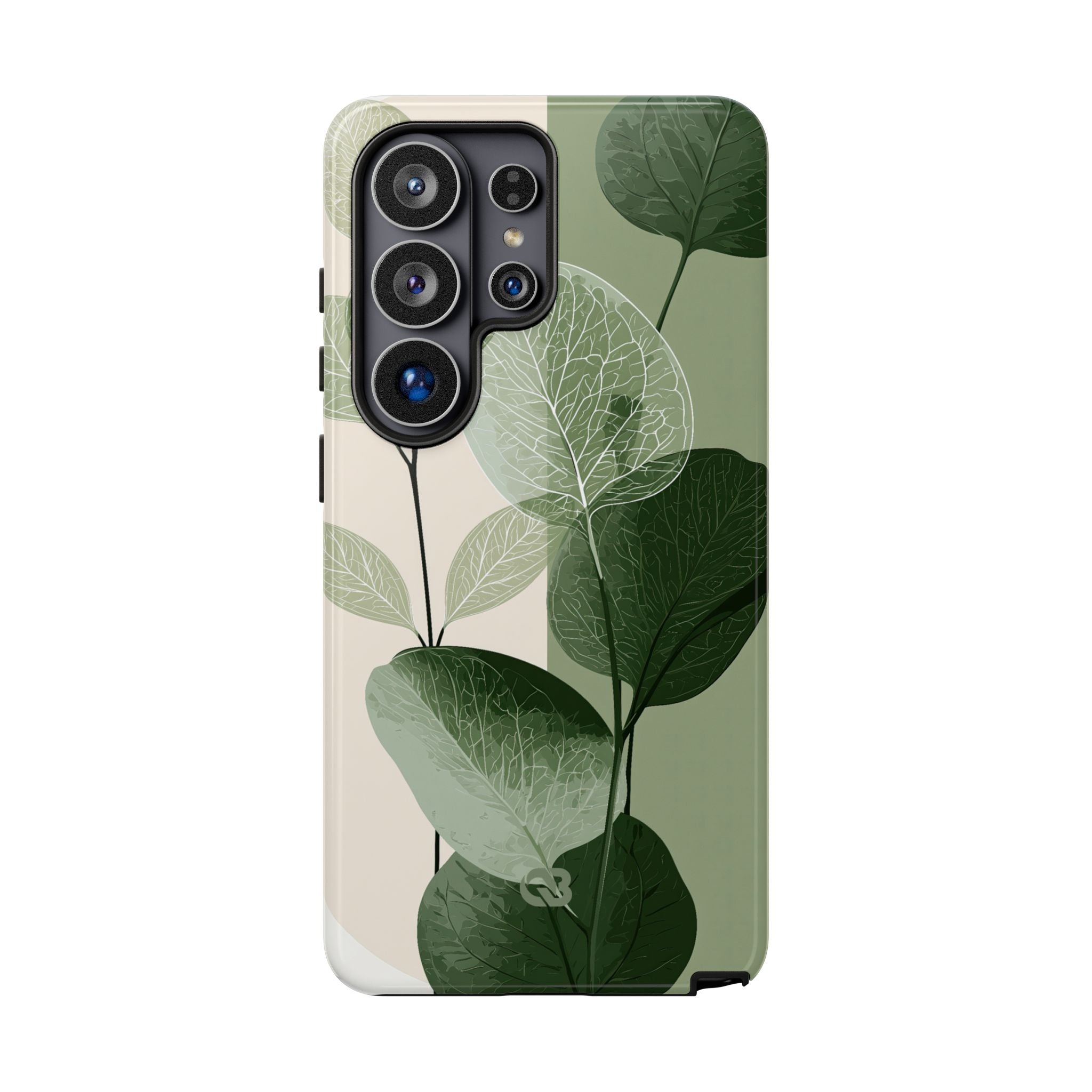 Green Tough Phone Case for Samsung - Sage Leaf Skeletals