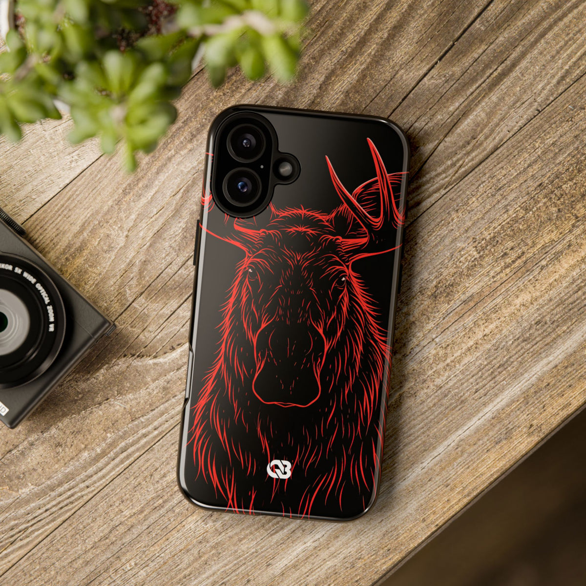 Nordic Moose Contour · Tough Phone Case for iPhone · Red